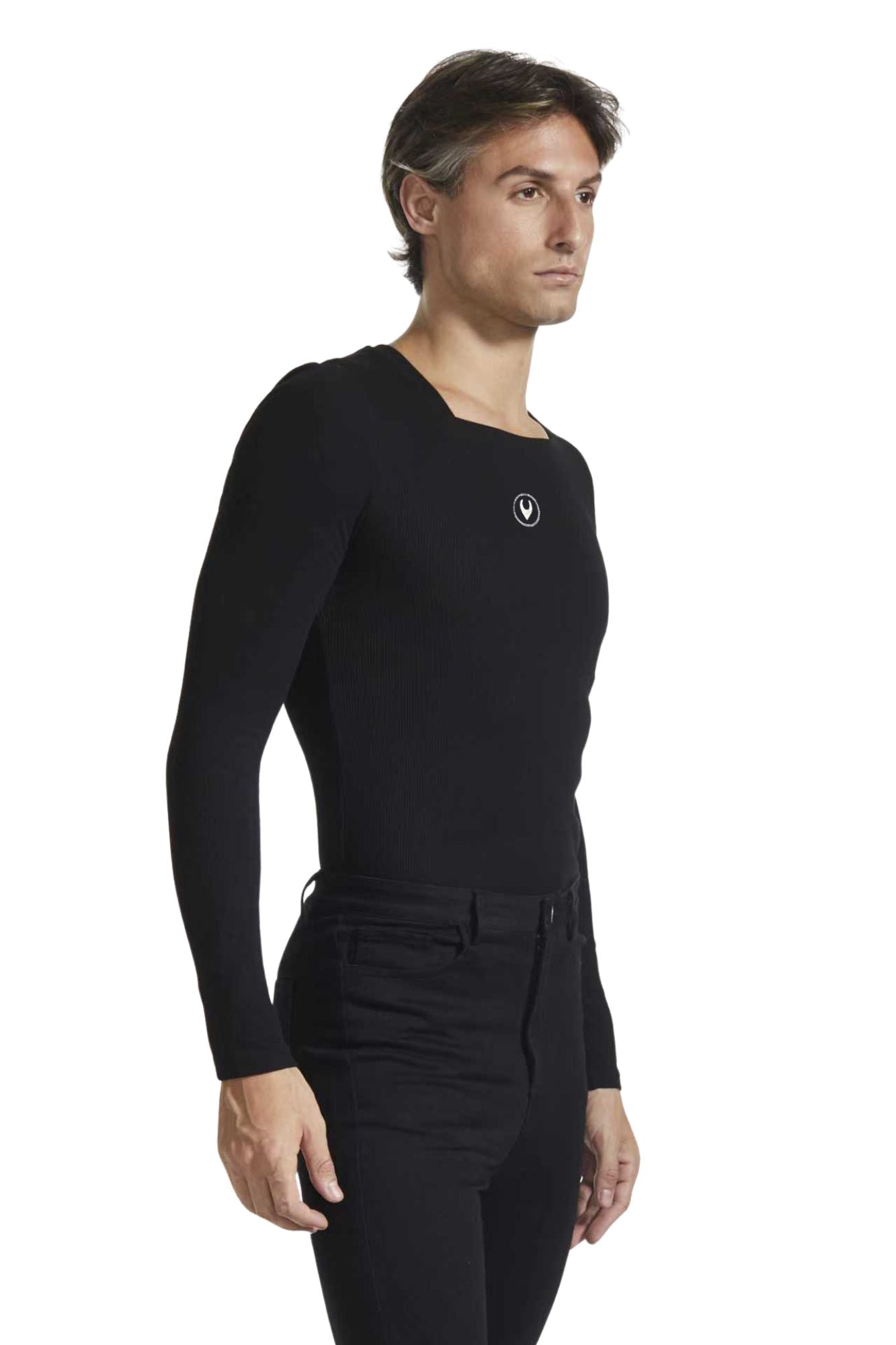 Renewed Essential Square Neck Ribbed Long Sleeve