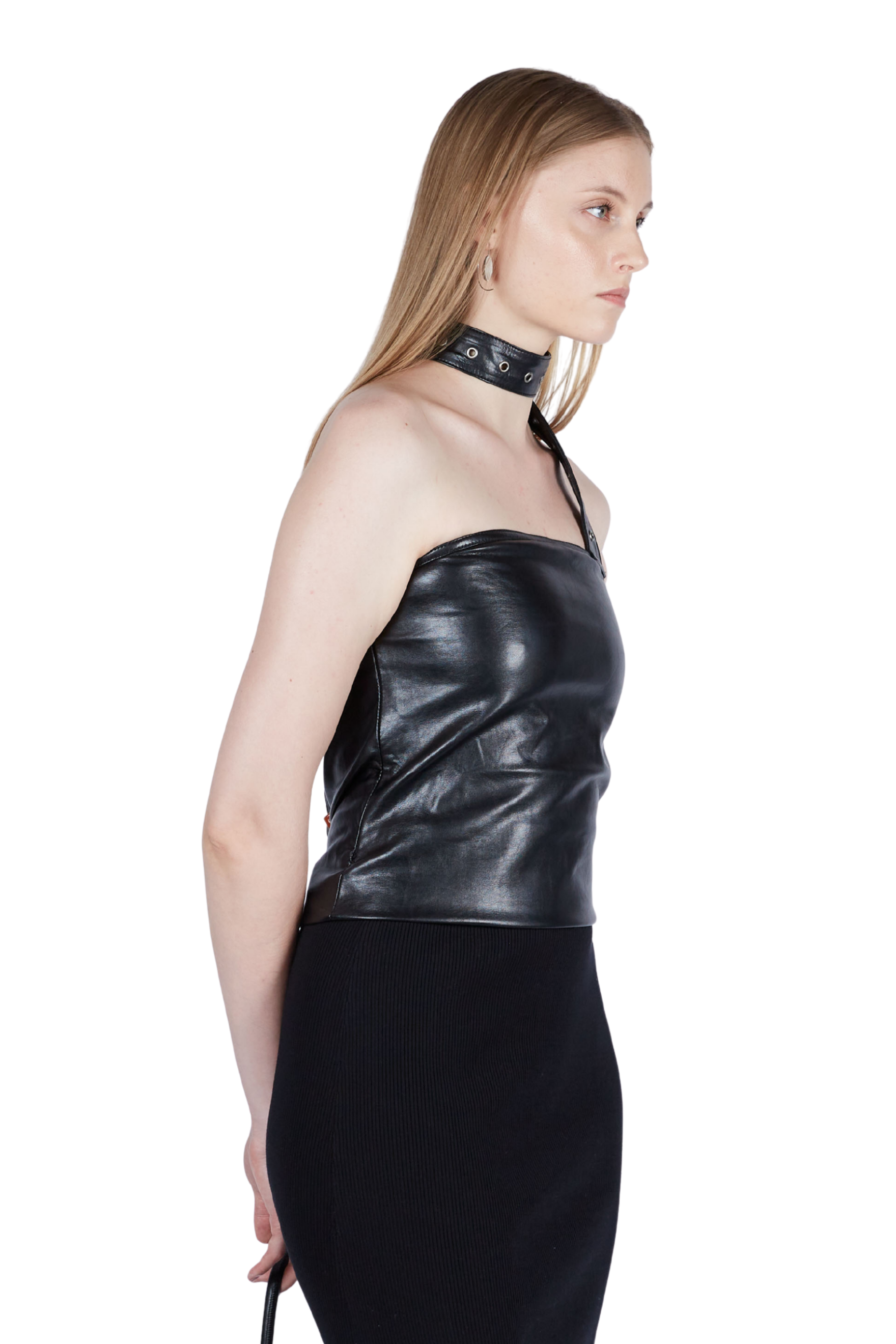 Vegan Leather Scarf Top