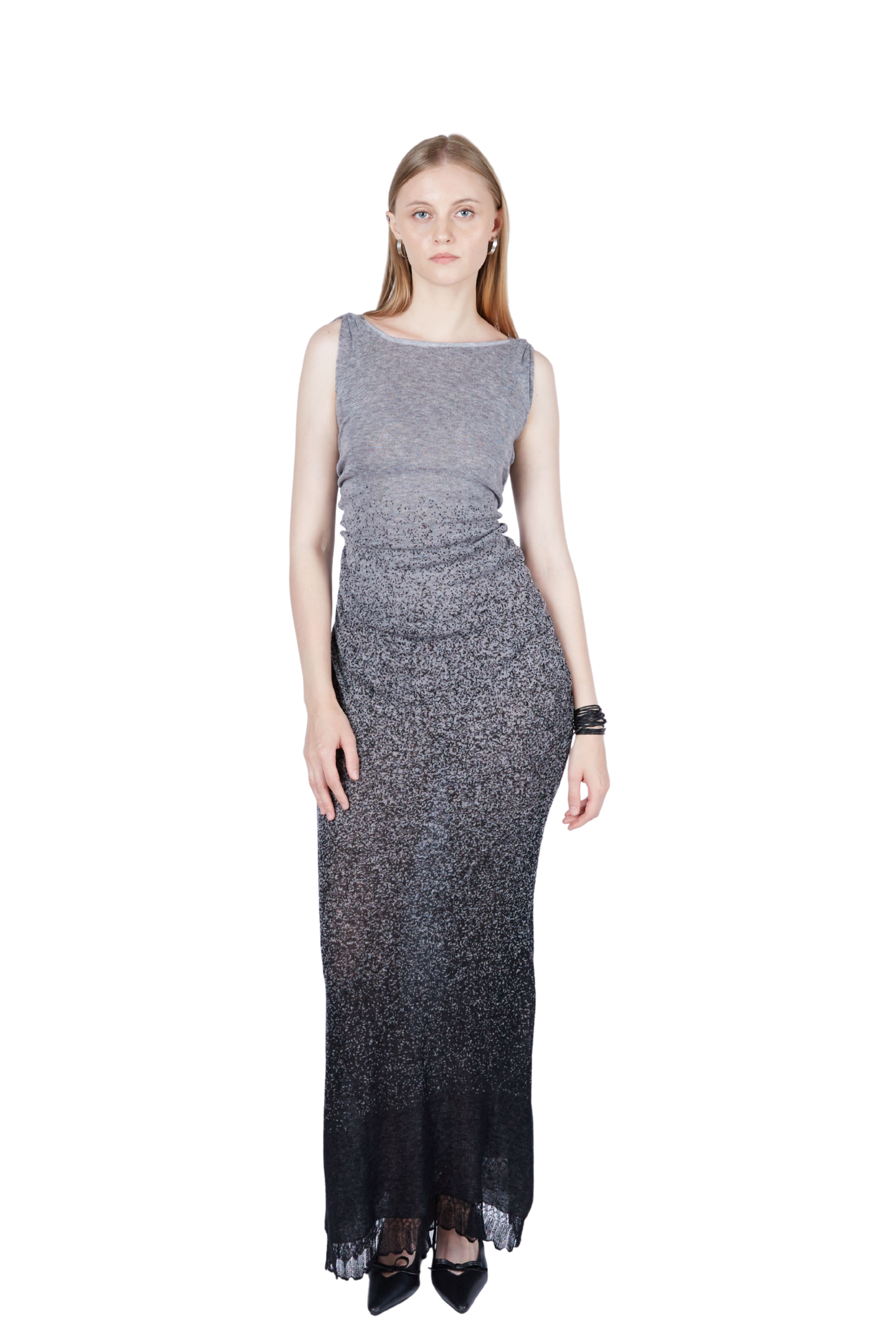 Gradient Intarsia Maxi Dress