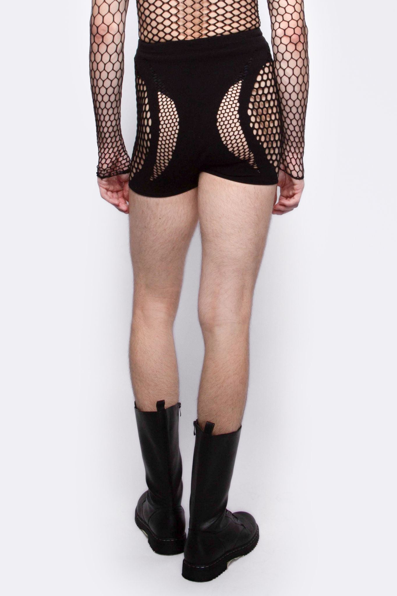 FANG NYC Fishnet Mesh Shorts In Black