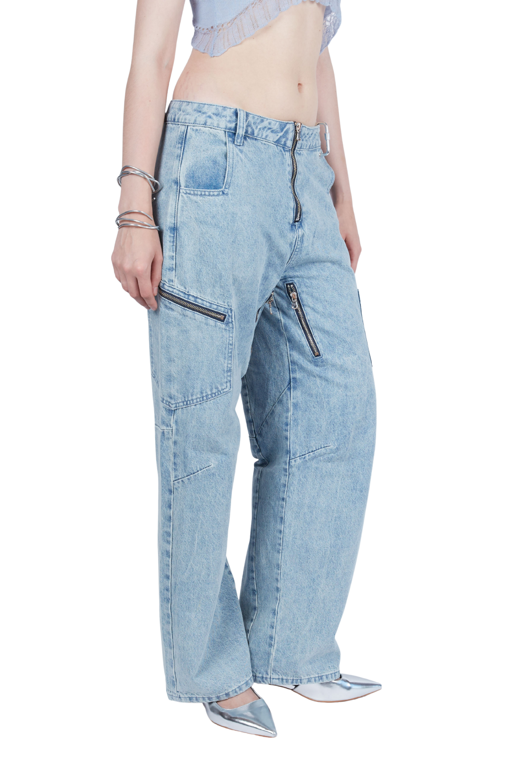 Zipper Ski Jeans Light Wash