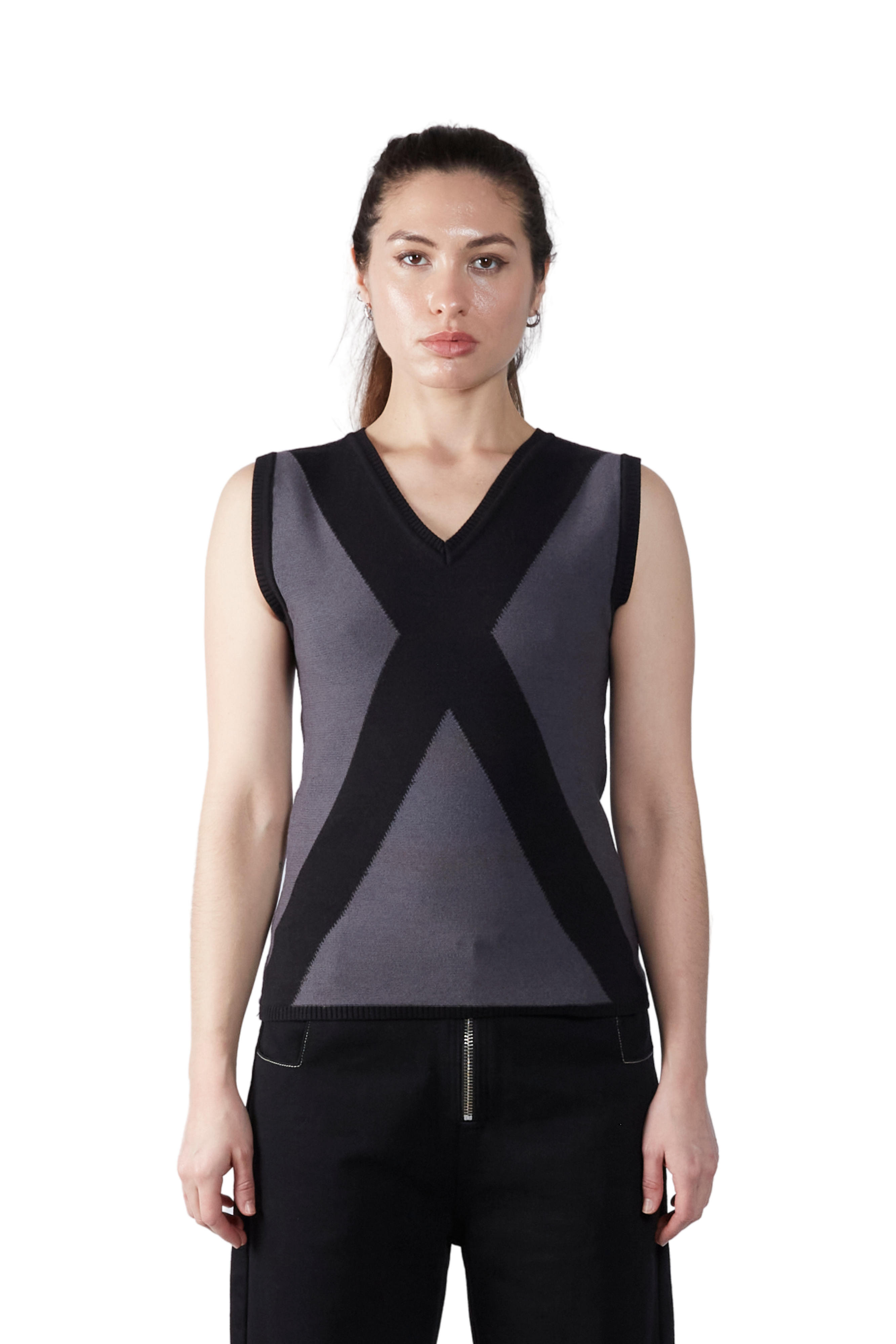 Cross V Neck Top