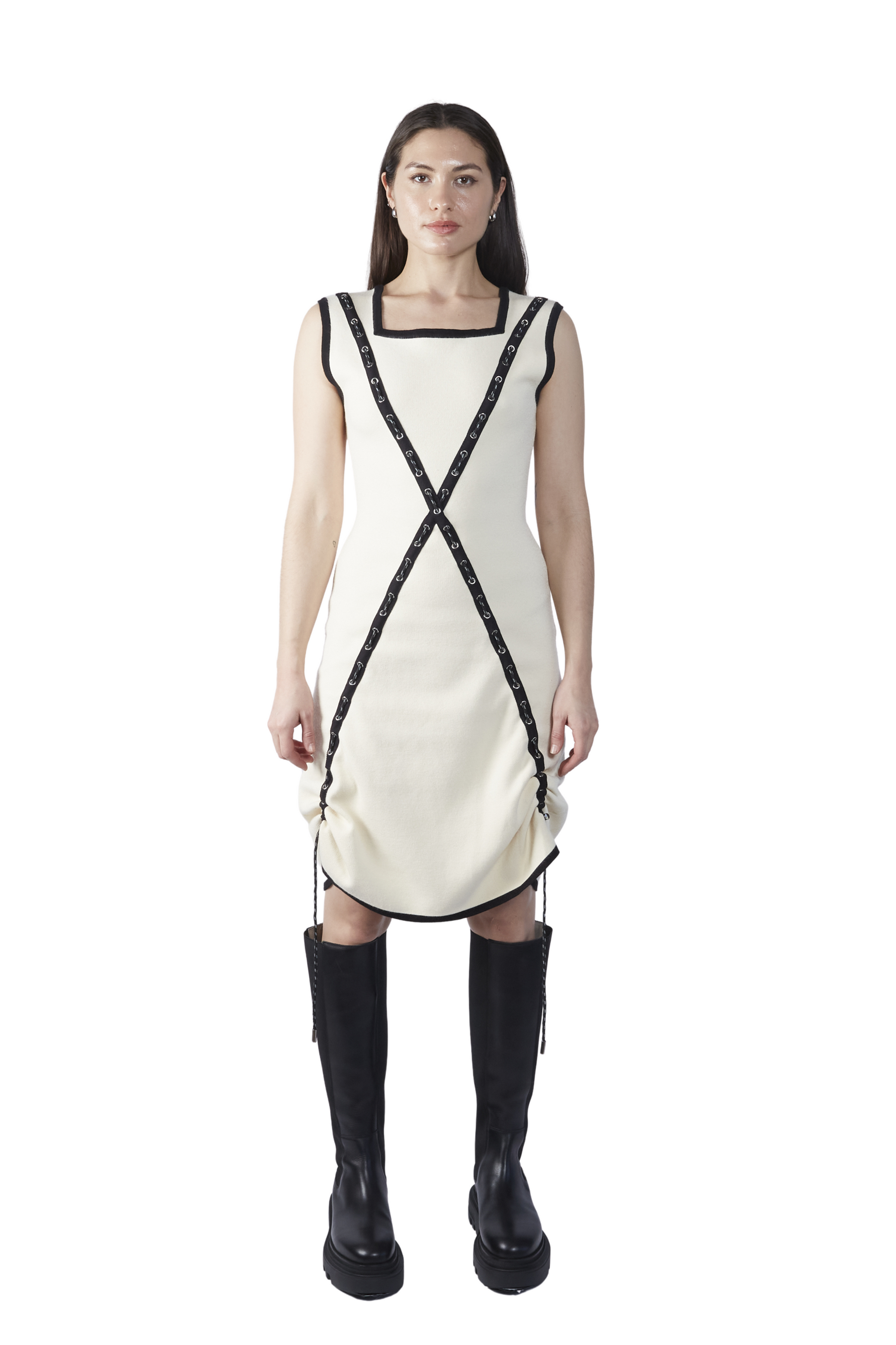美品　エンフォルド HOLE-KNIT DECORA DRESS 38 美品 エンフォルド HOLE-KNIT DECORA DRESS 38