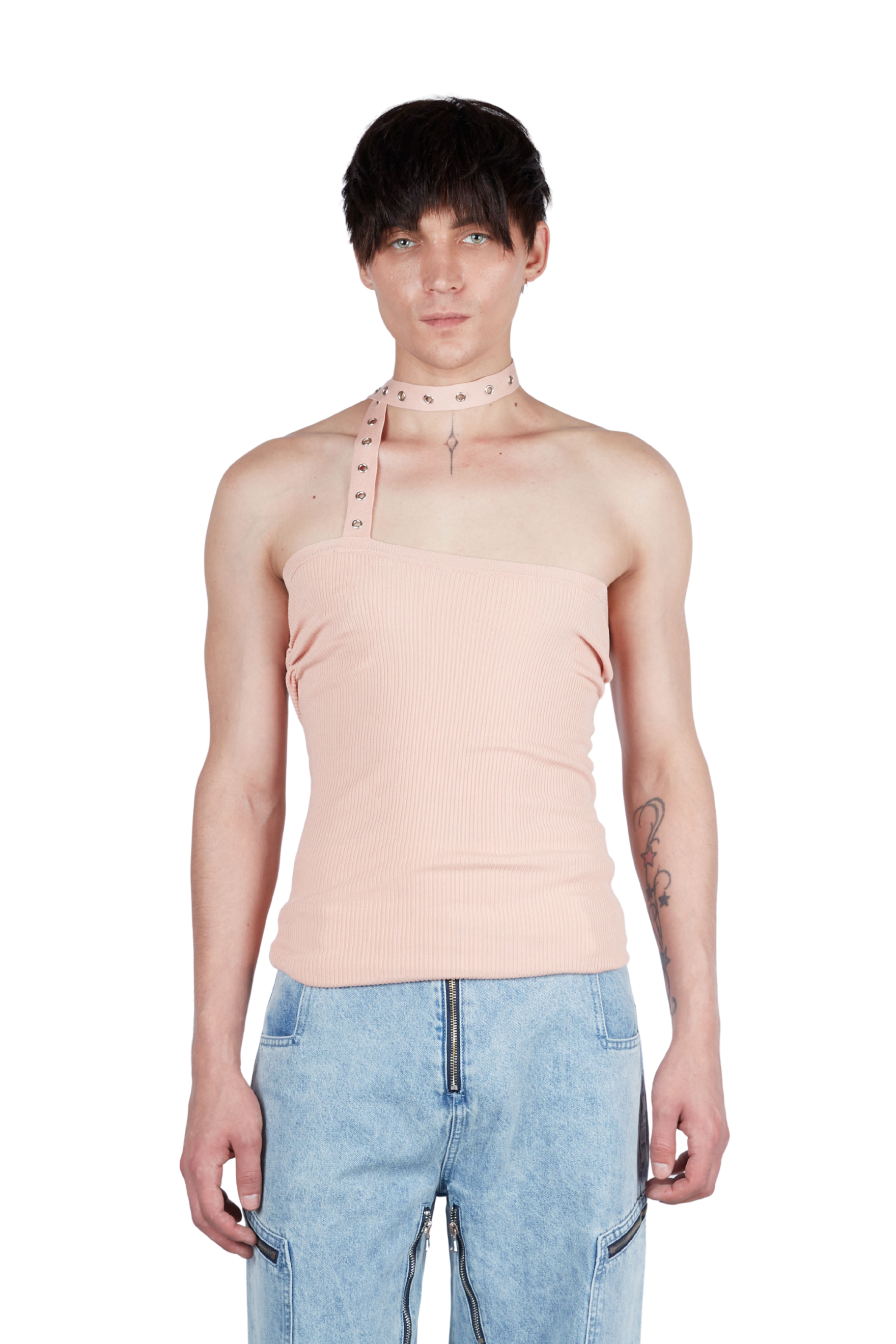 Essential Ruched Scarf Top Baby Pink