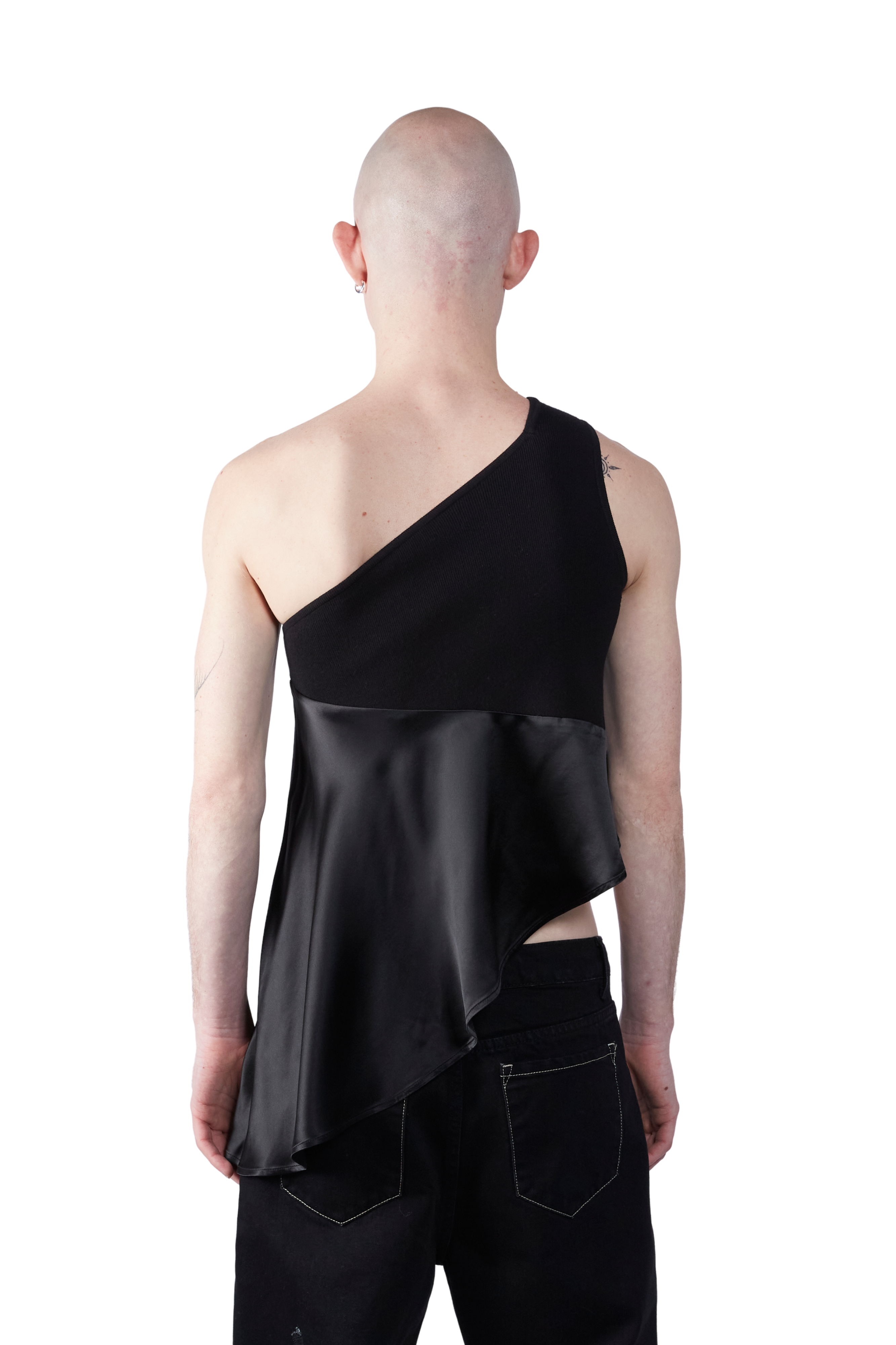 Knit/Satin Mix Media Wave Top