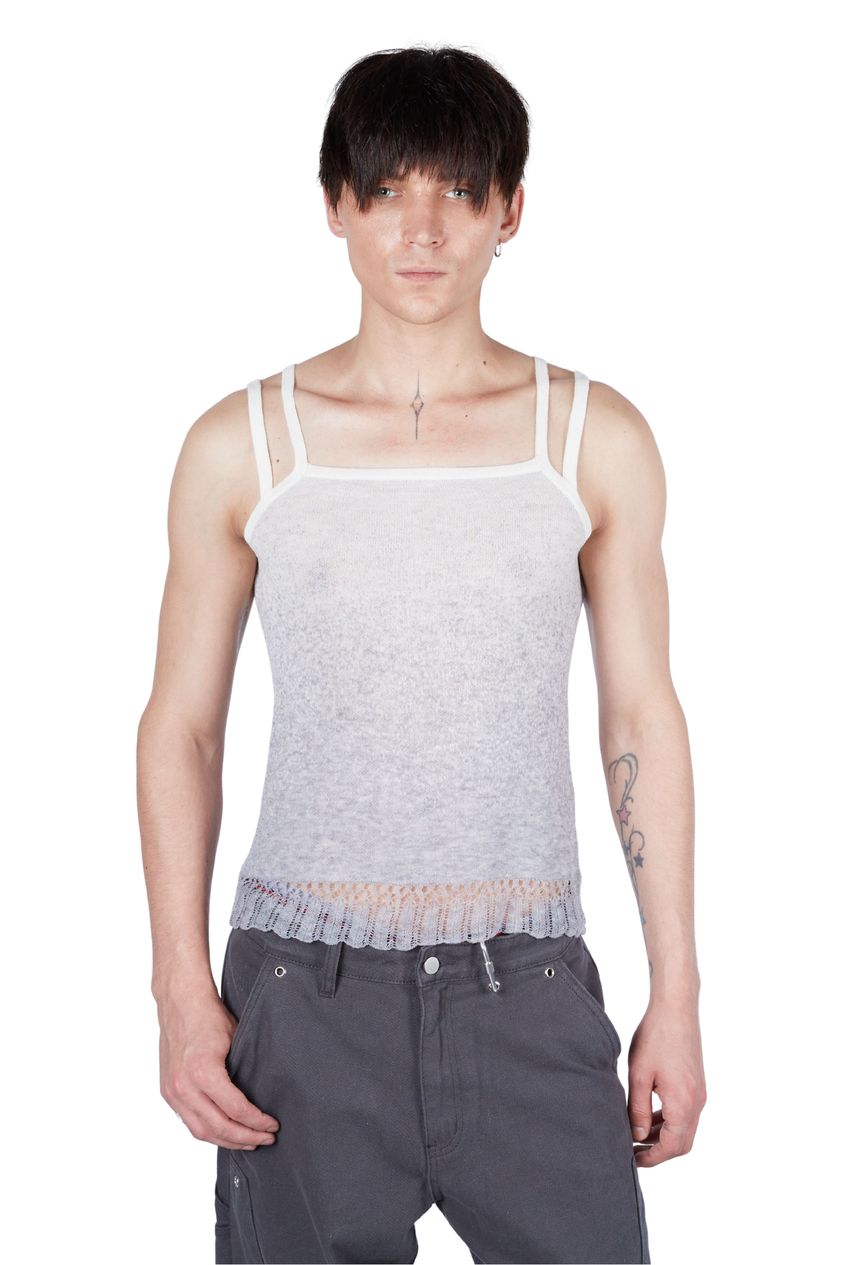 Gradient Intarsia Double Strap Tank