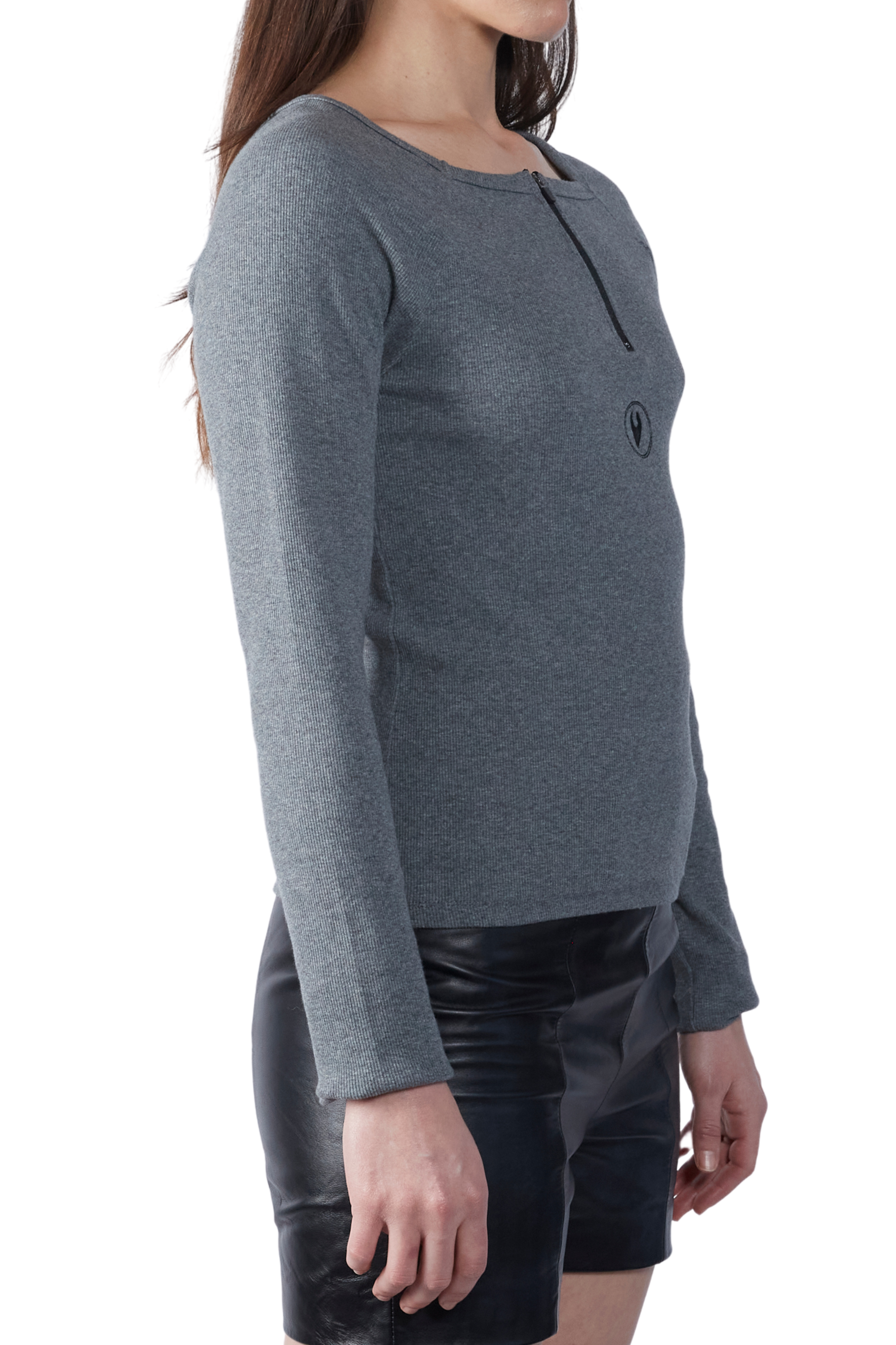 Essential Zipper Square Neck Long Sleeve