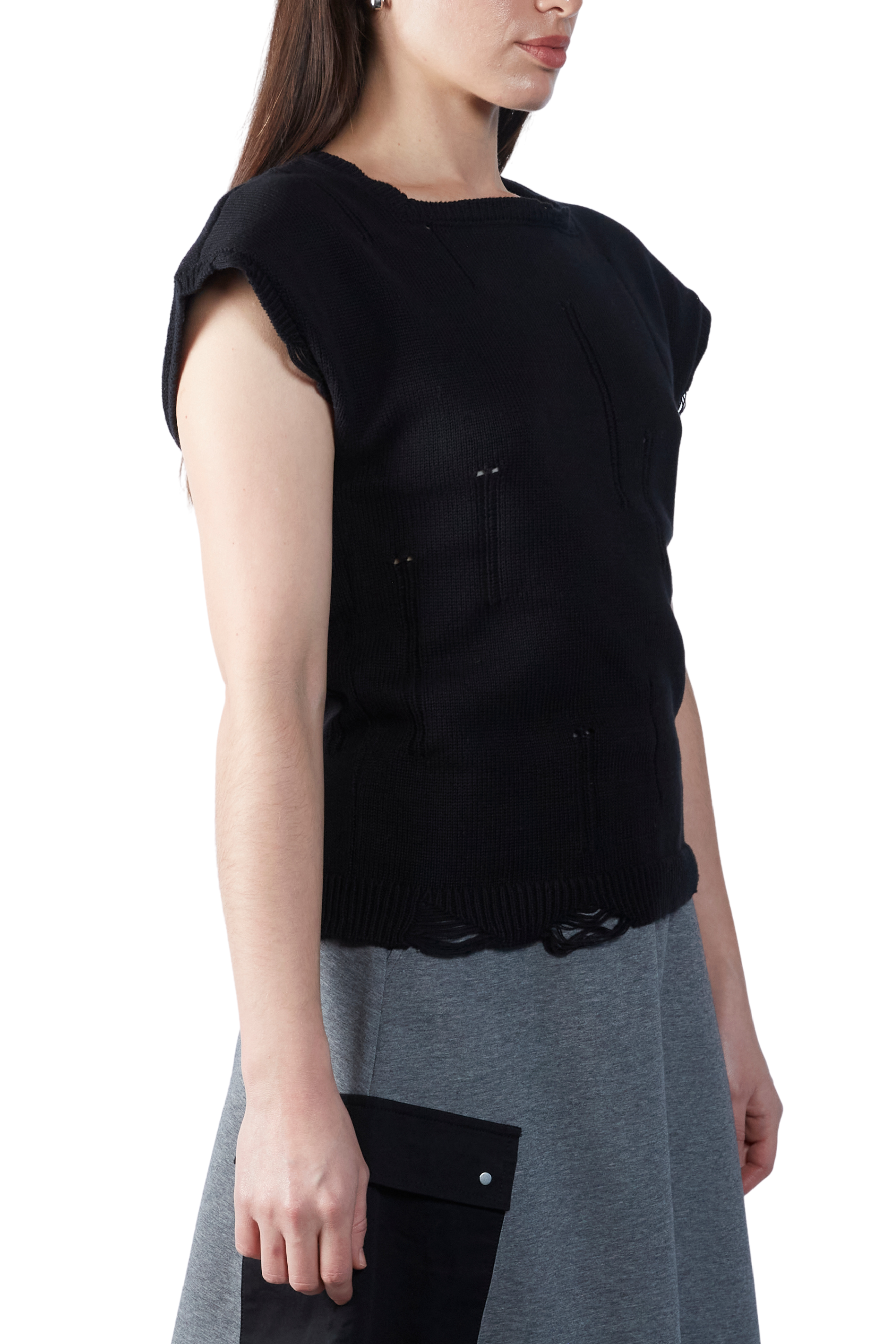 Geometric Distressed Tank Top