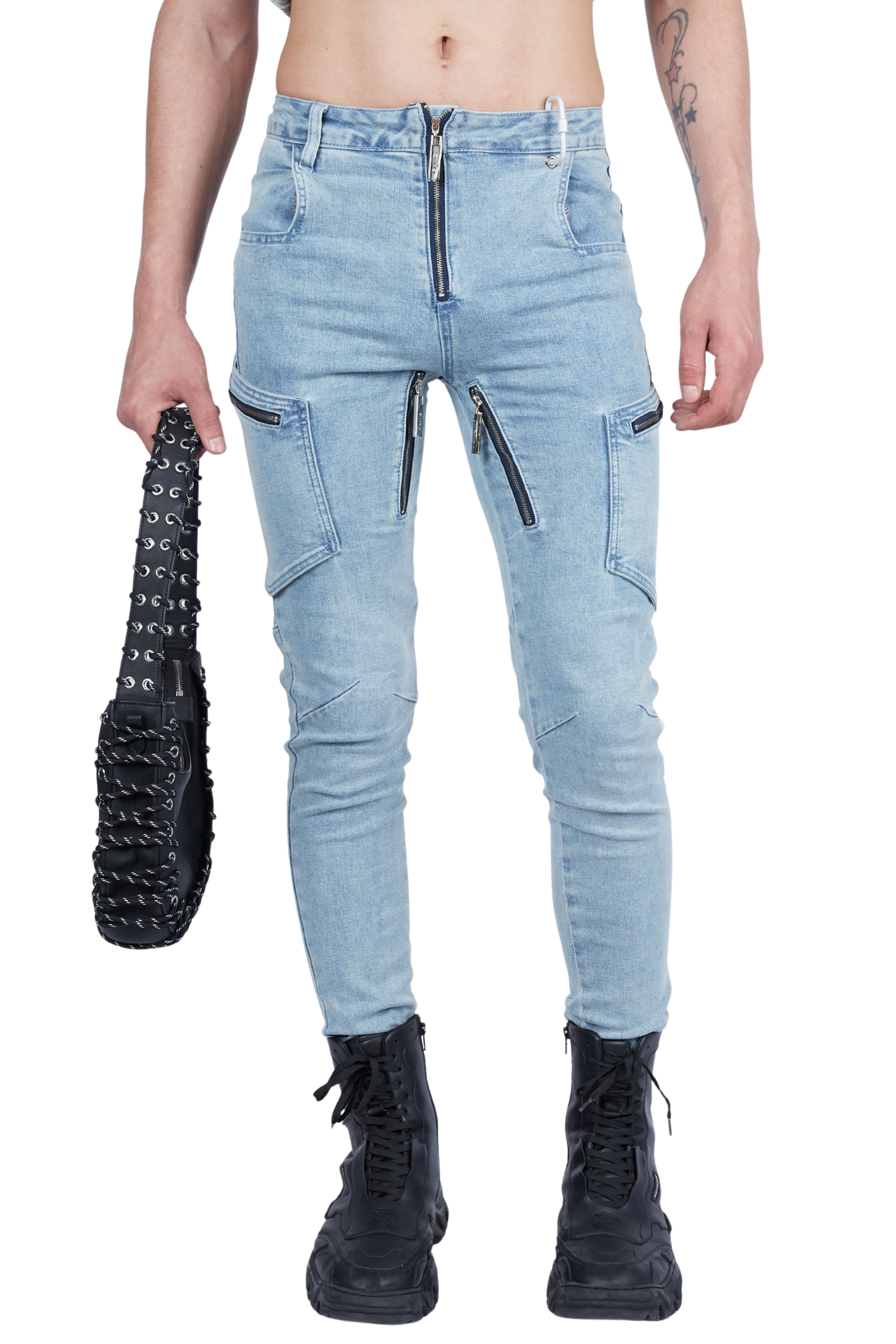 Zipper Ski Skinny Jeans