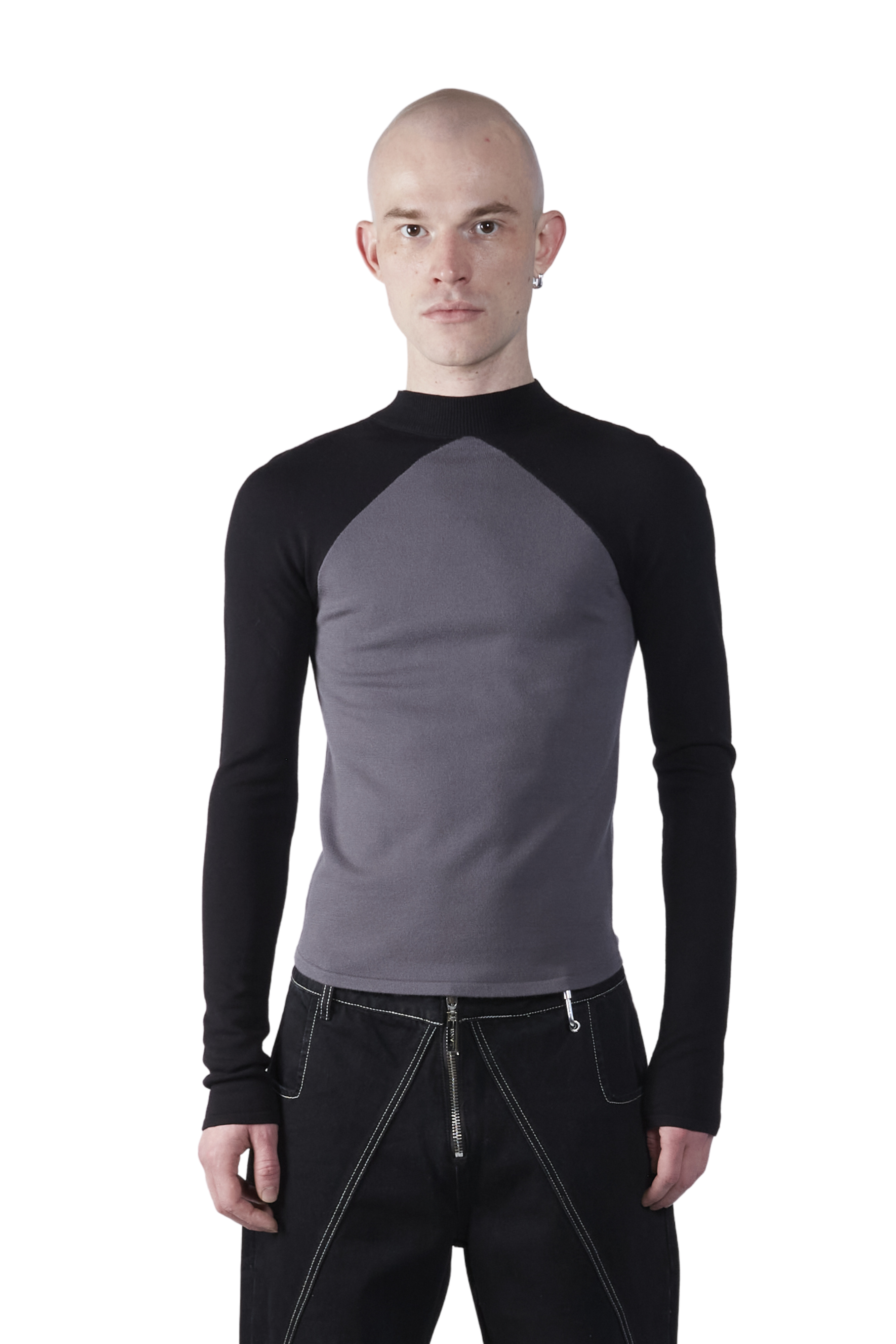 Half Cross Mock Neck Long Sleeve