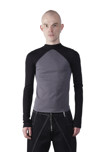 Half Cross Mock Neck Long Sleeve