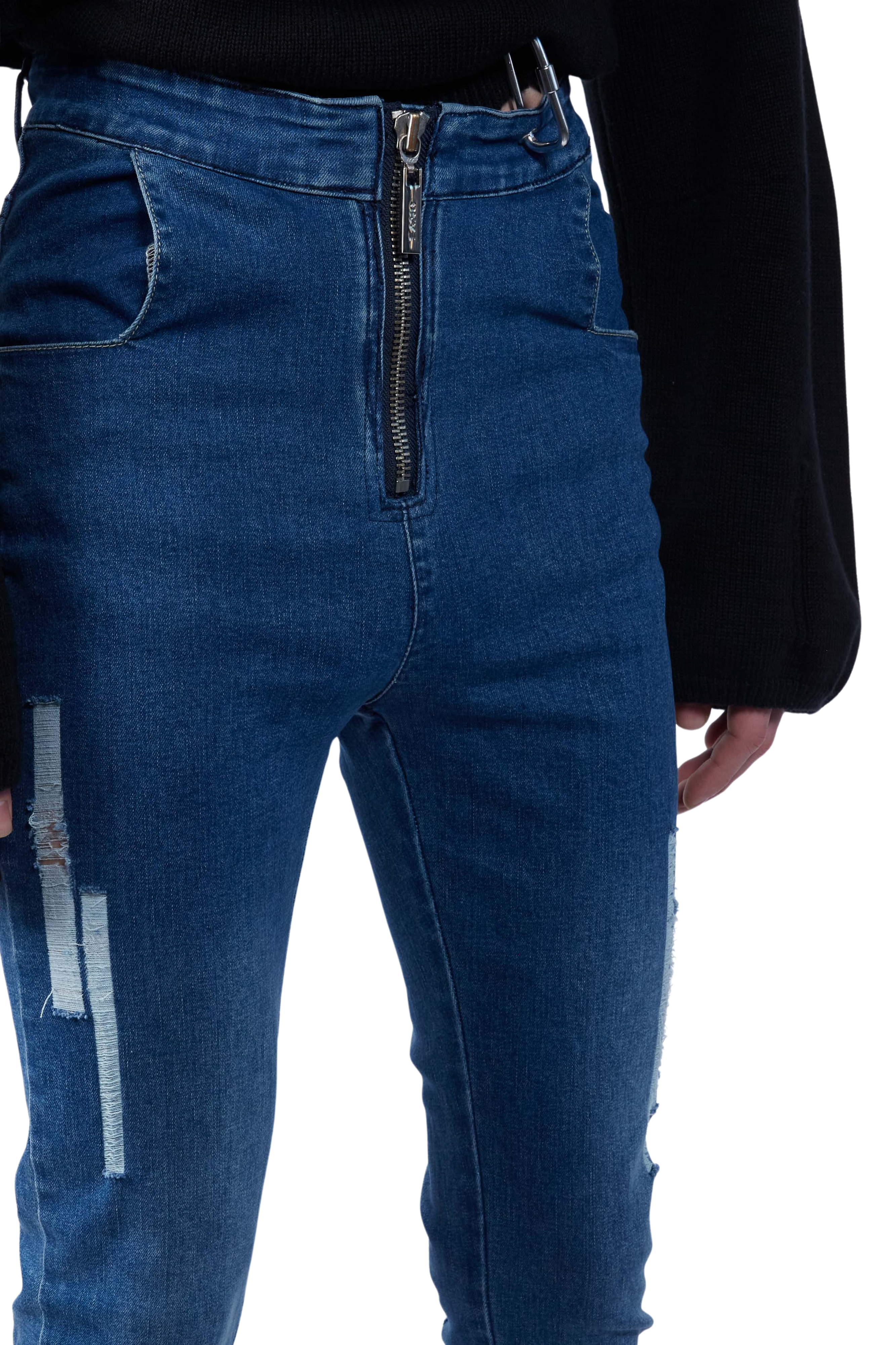 Geometric Distressed Skinny Jeans