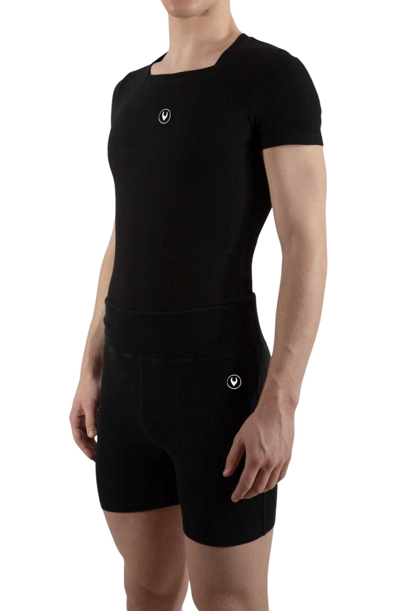 Essential Ribbed Biker Shorts Black