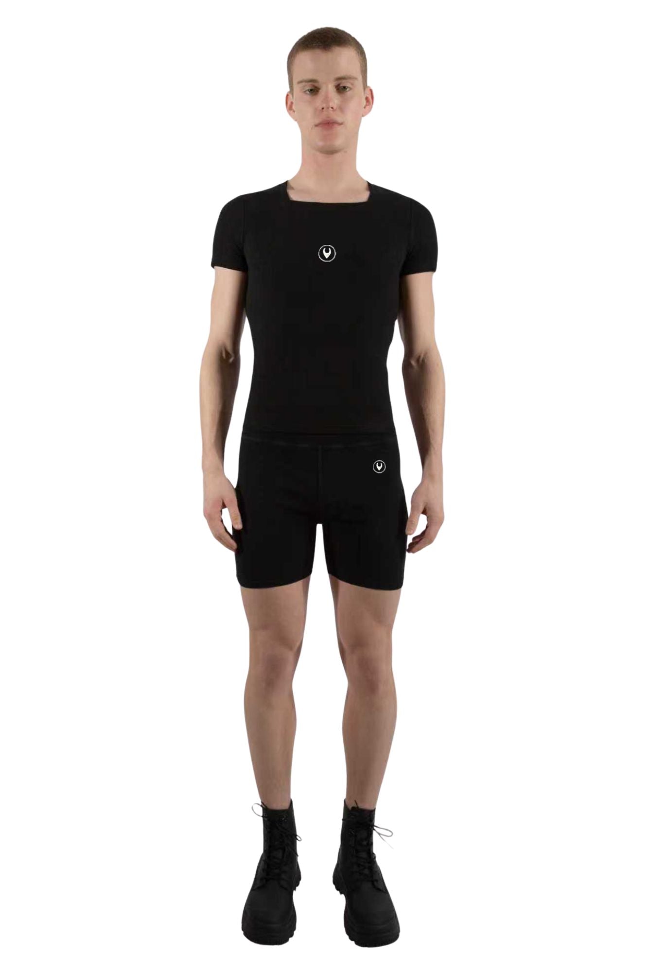 Essential Ribbed Biker Shorts Black