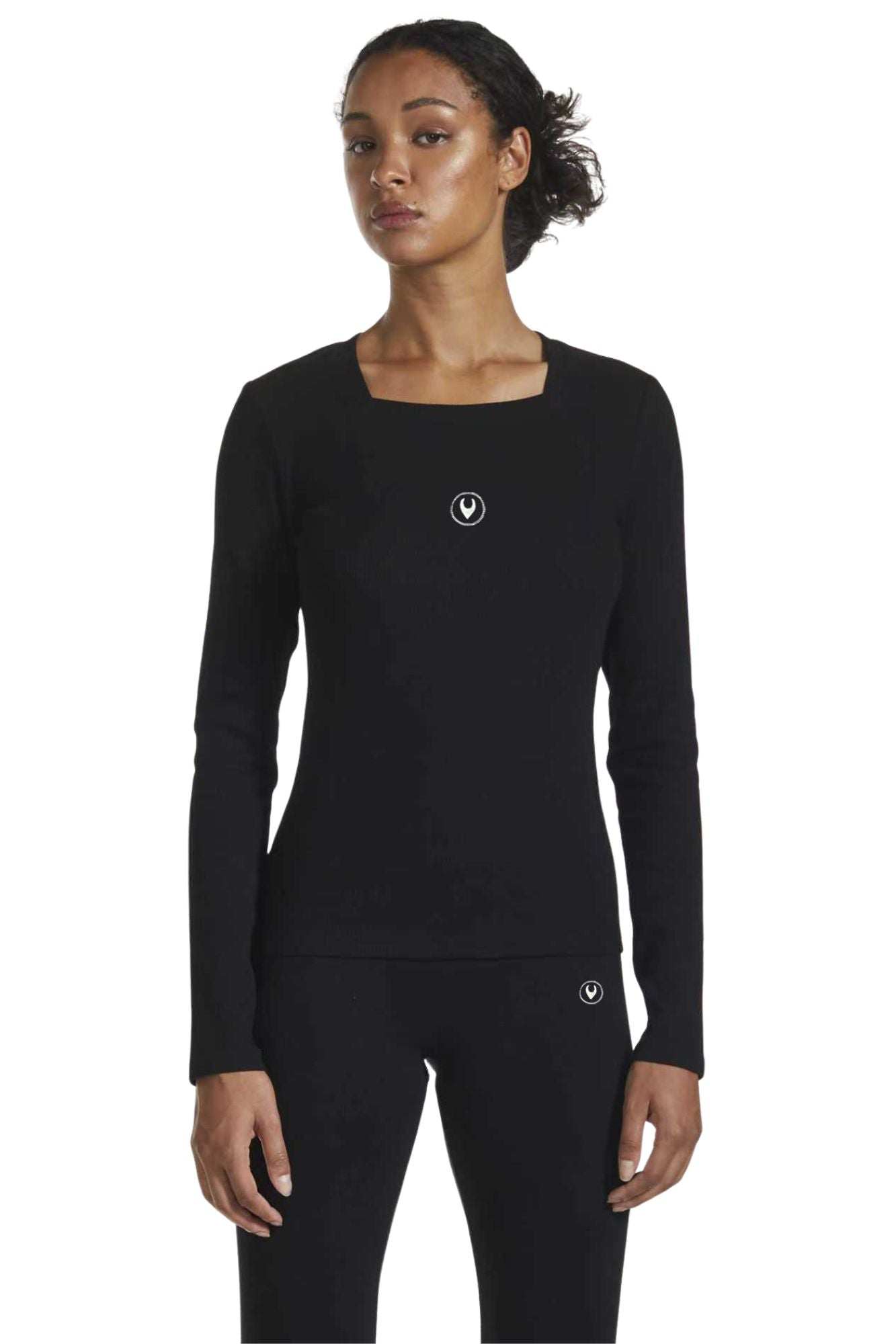 Renewed Essential Square Neck Ribbed Long Sleeve