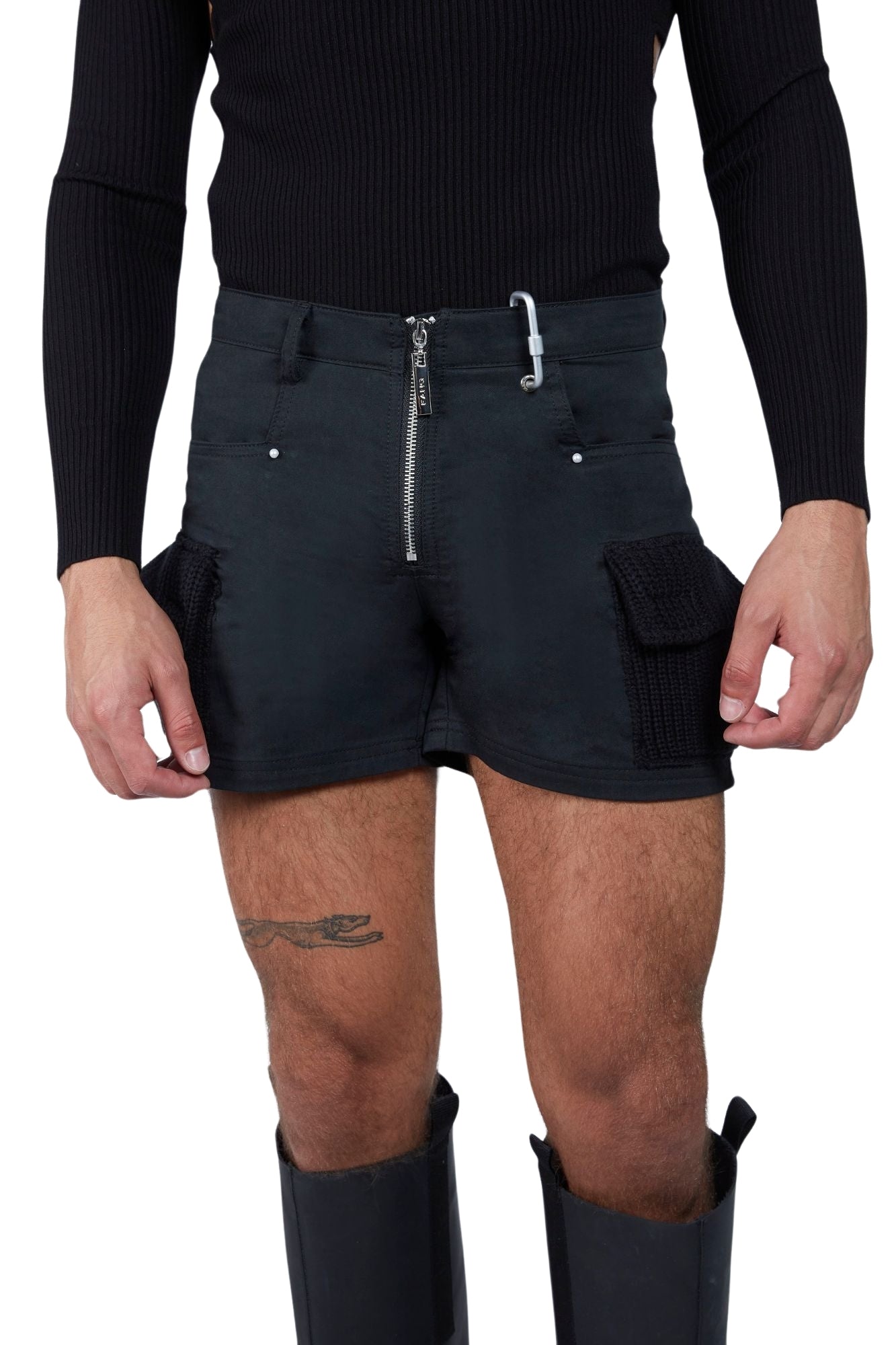 Carabiner Cargo Shorts with Knit Pockets