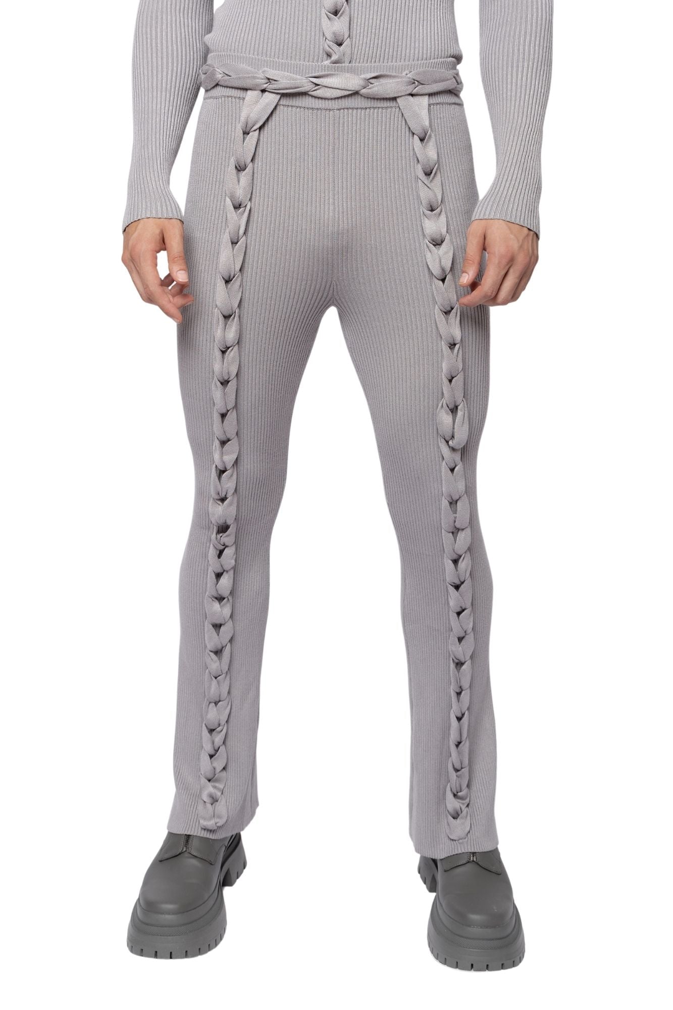 Chain Link Knitted Pants Grey