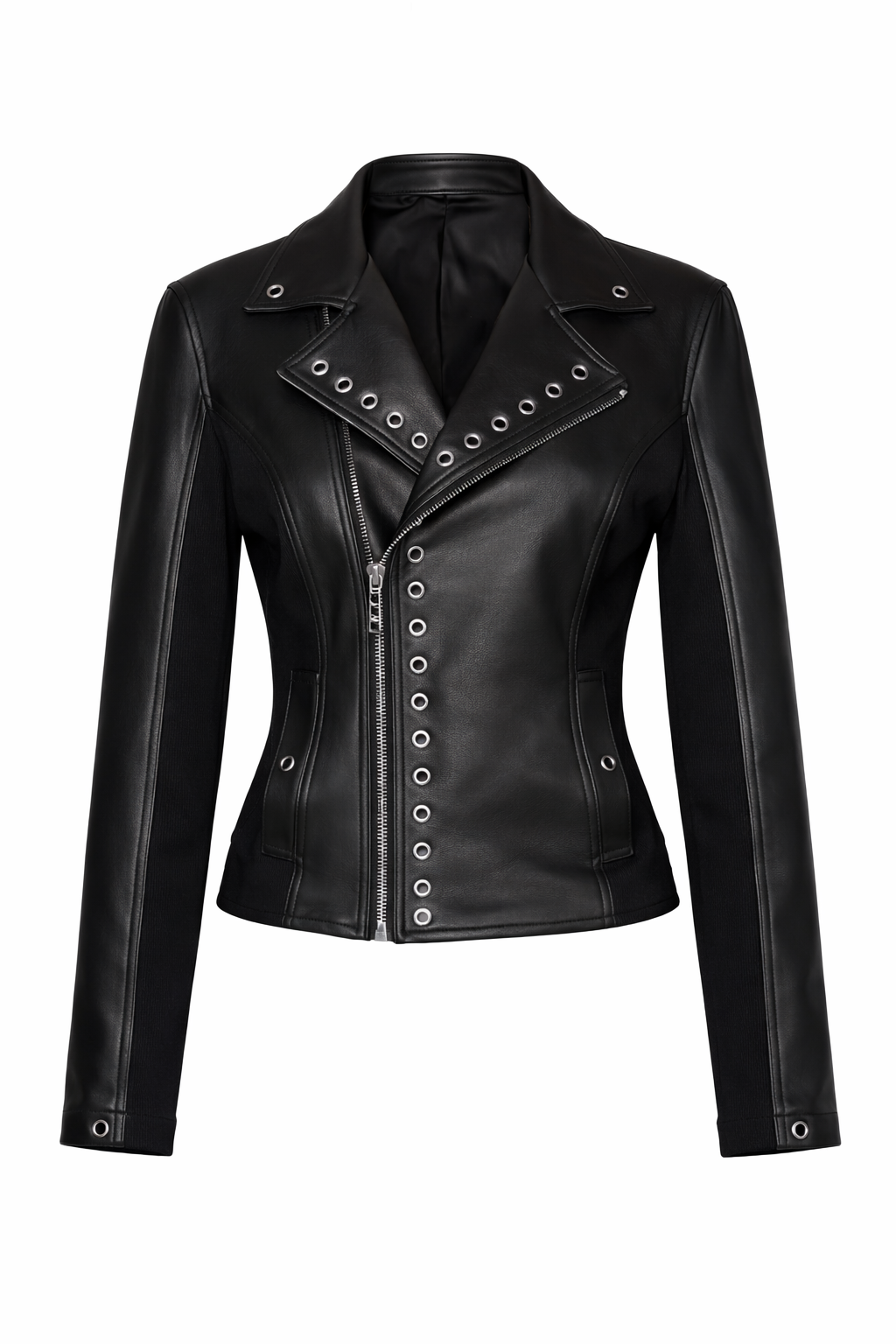 Leather Grommet Moto Jacket