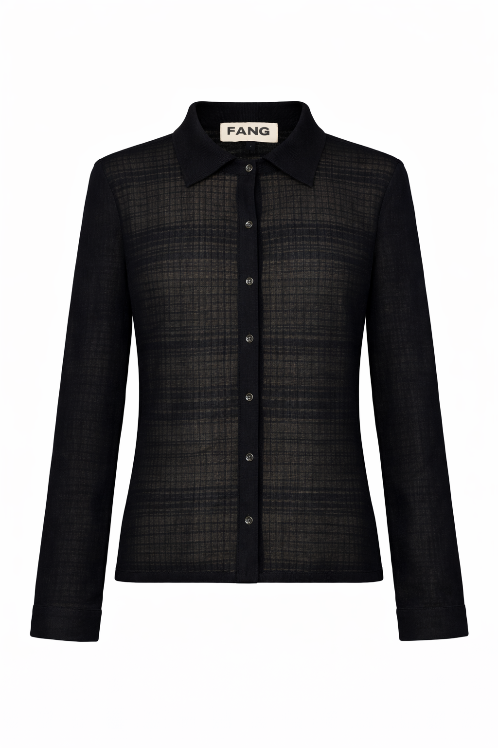 Knitted Plaid Long Sleeve Button-Up