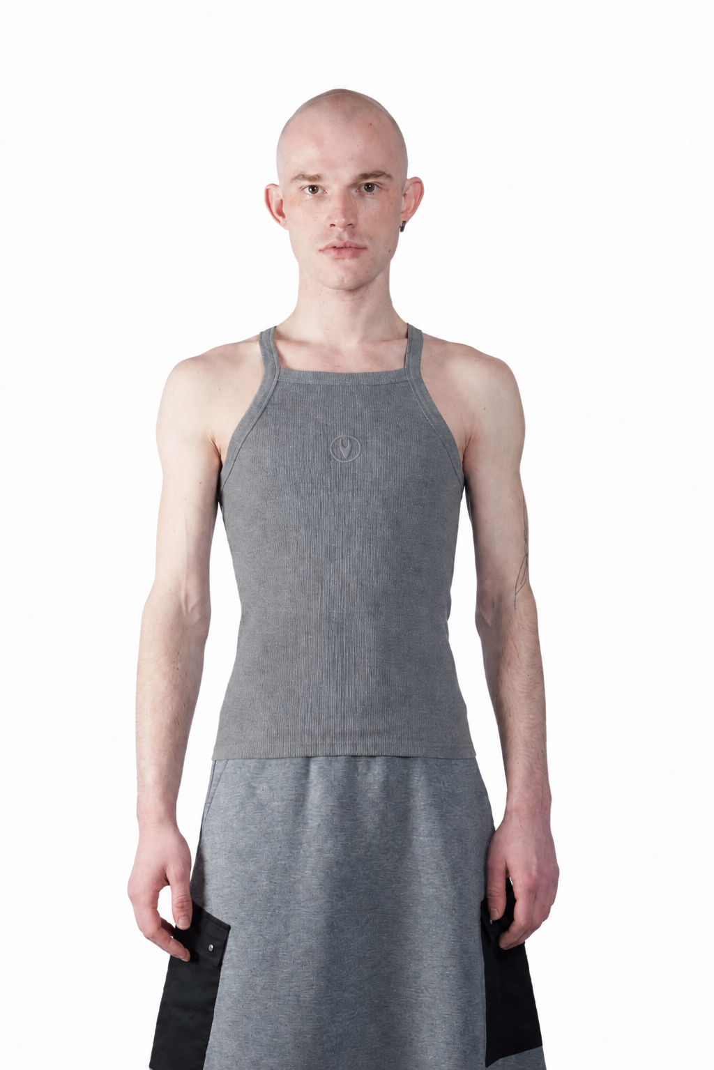 Essential Ribbed Tank Gray
