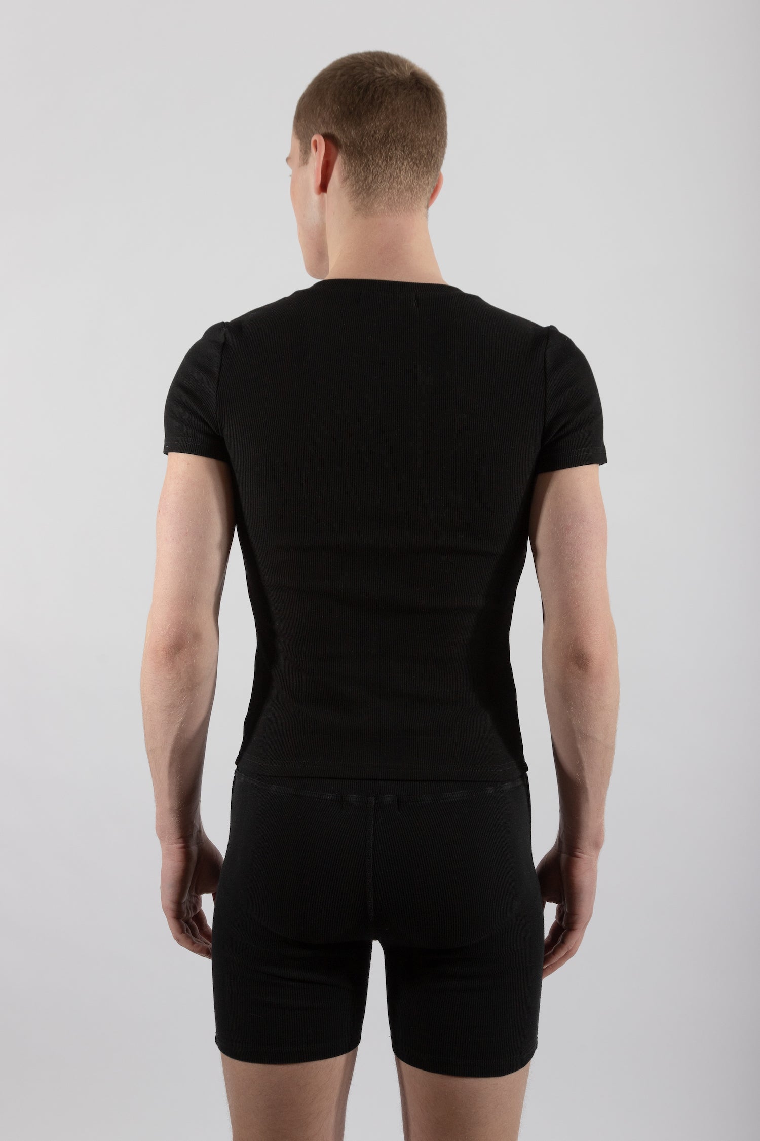 Essential Square Neck Ribbed Tee Black