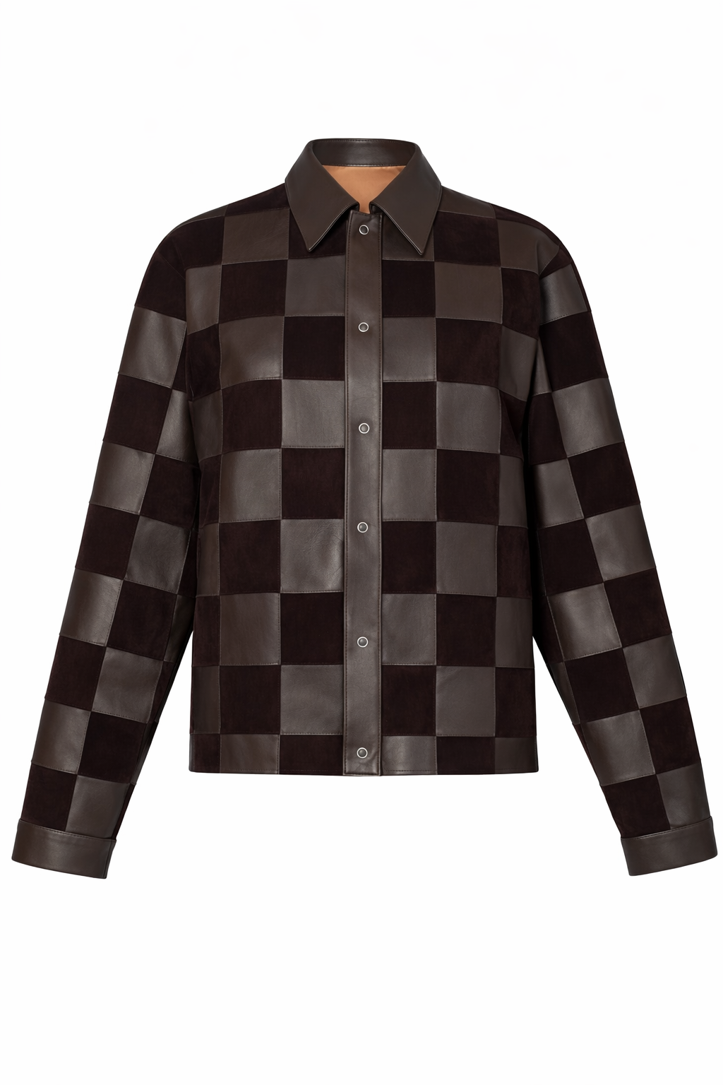 Leather Checkered Jacket