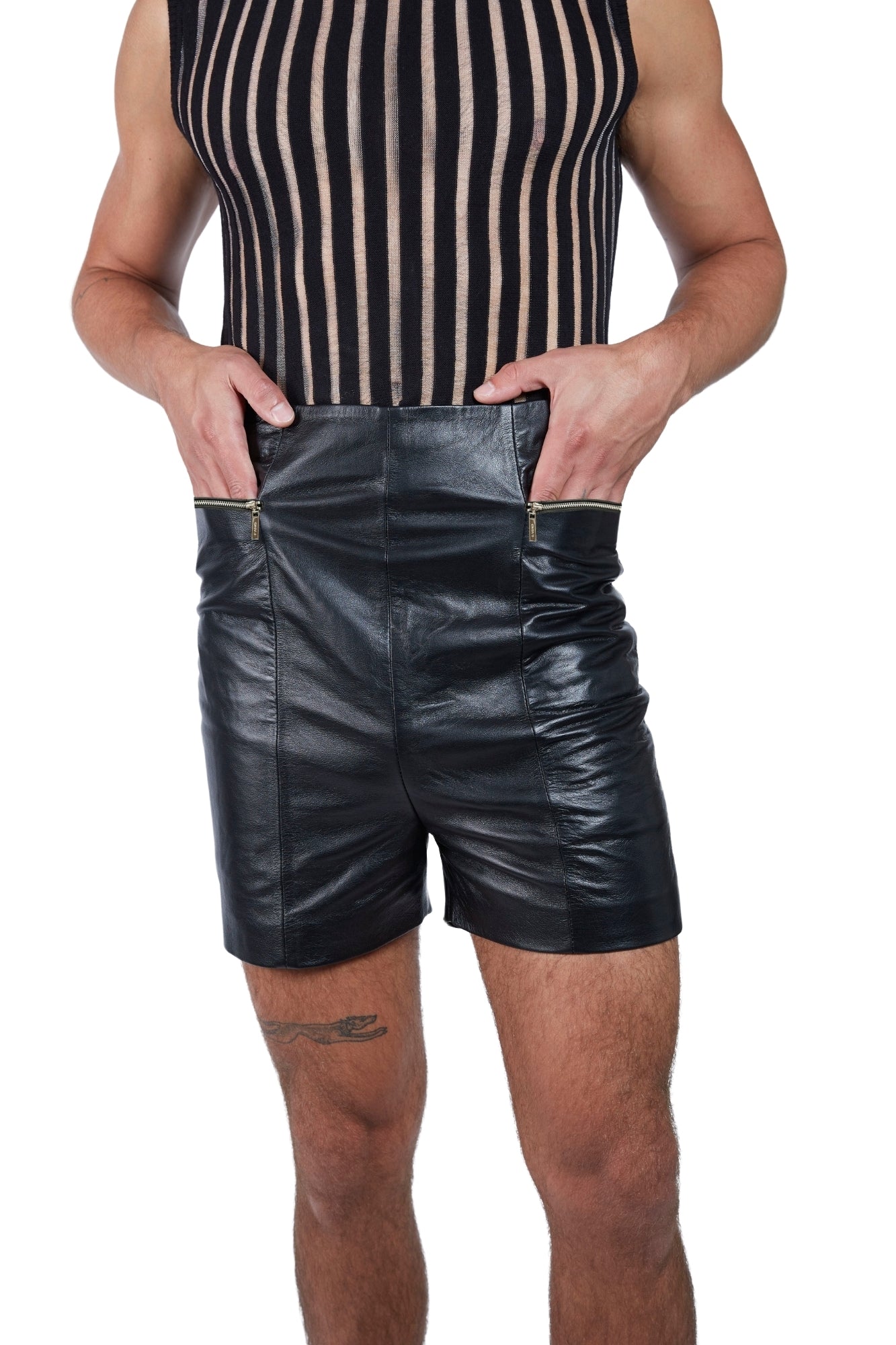 High Waisted Leather Shorts