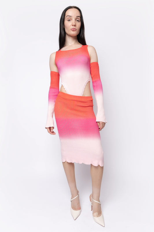 Liang Rou Women's Scoop Neck Ultra Thin Long Sleeve Shirt Apricot