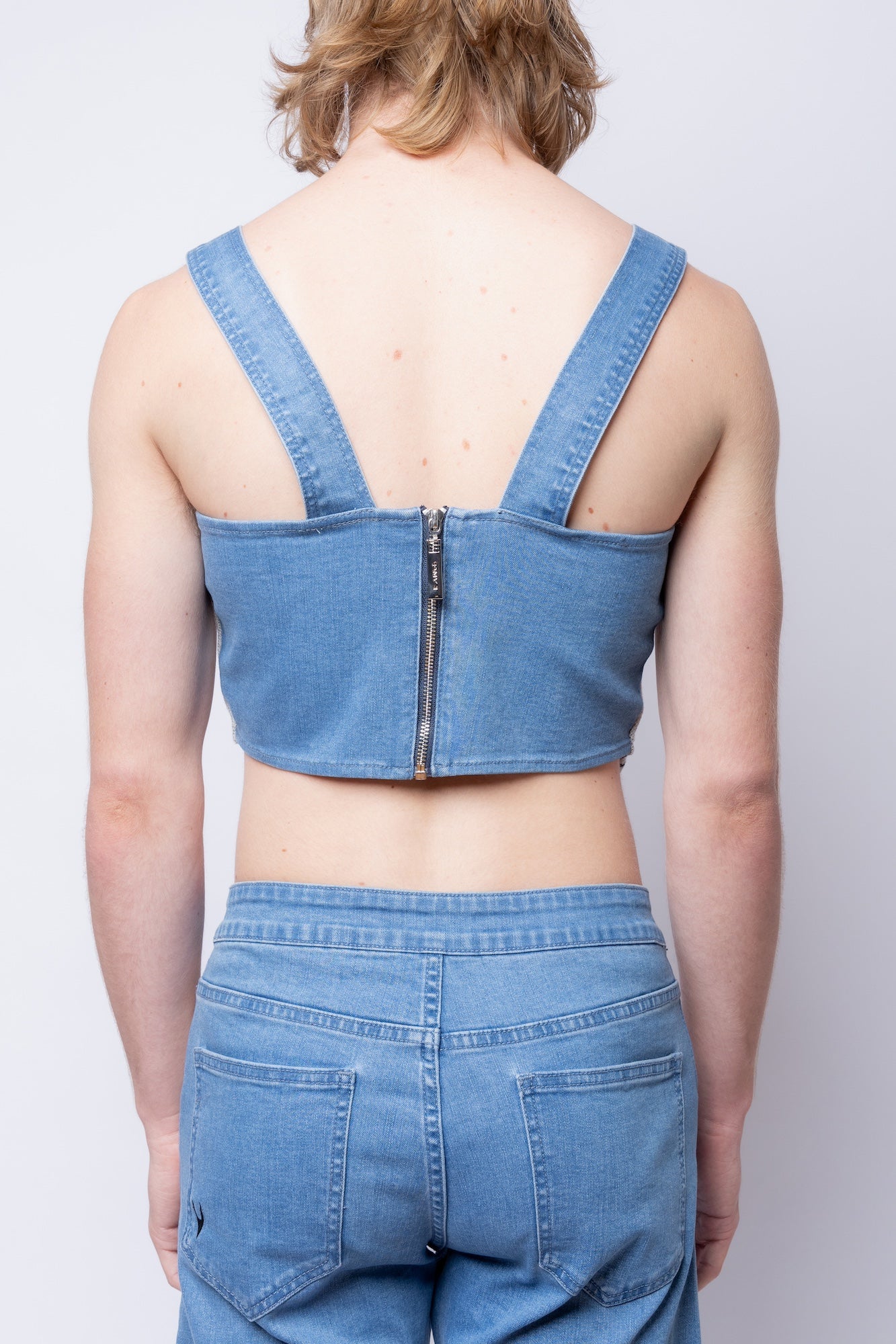 Jacquard Knit/Denim Mix Media FANG Corset