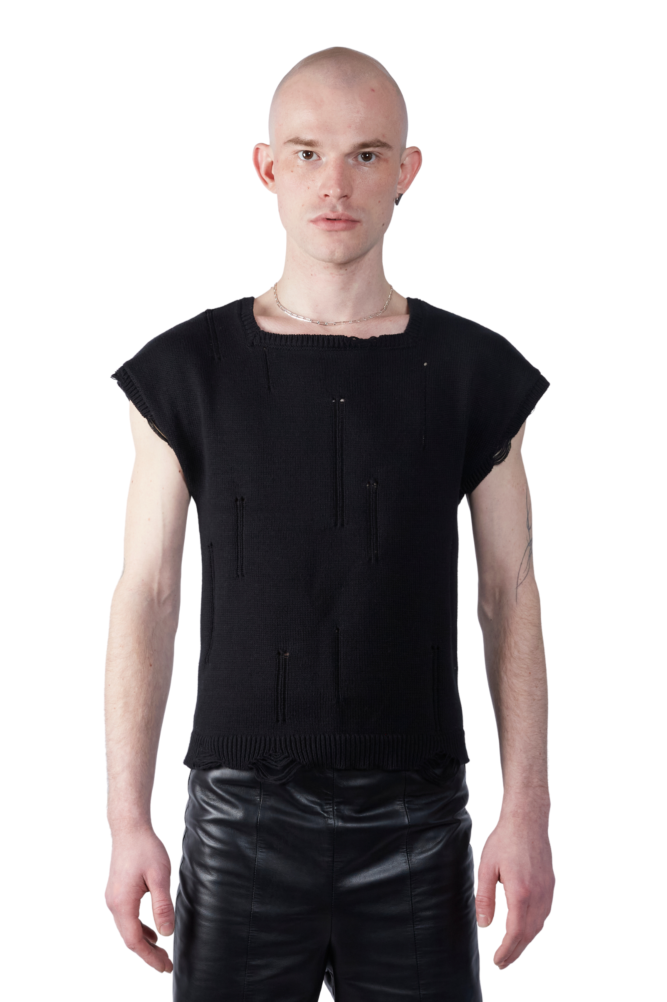 Geometric Distressed Tank Top