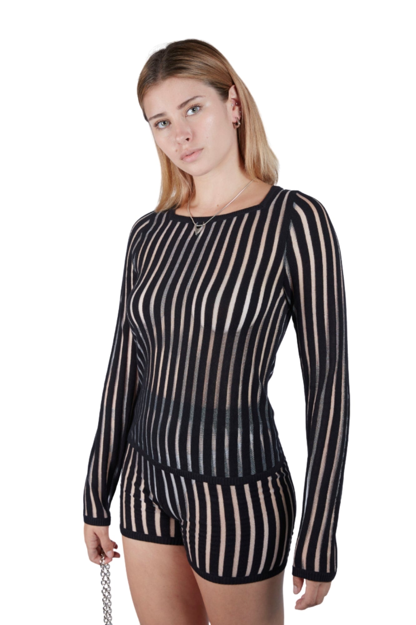 Sheer Striped Long Sleeve