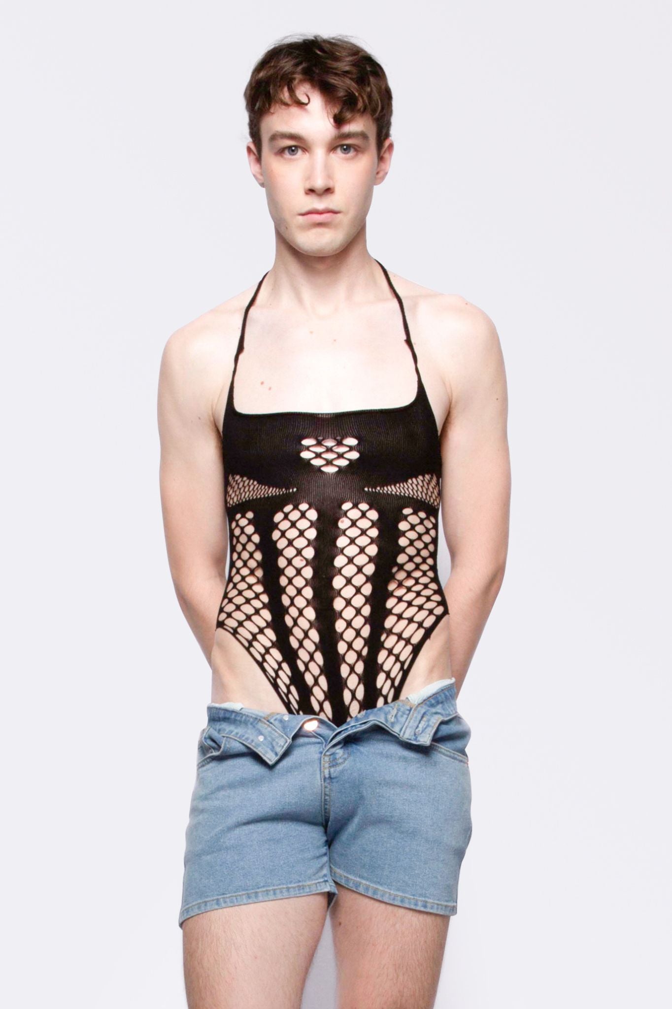 FANG NYC Fishnet Mesh Bodysuit In Black