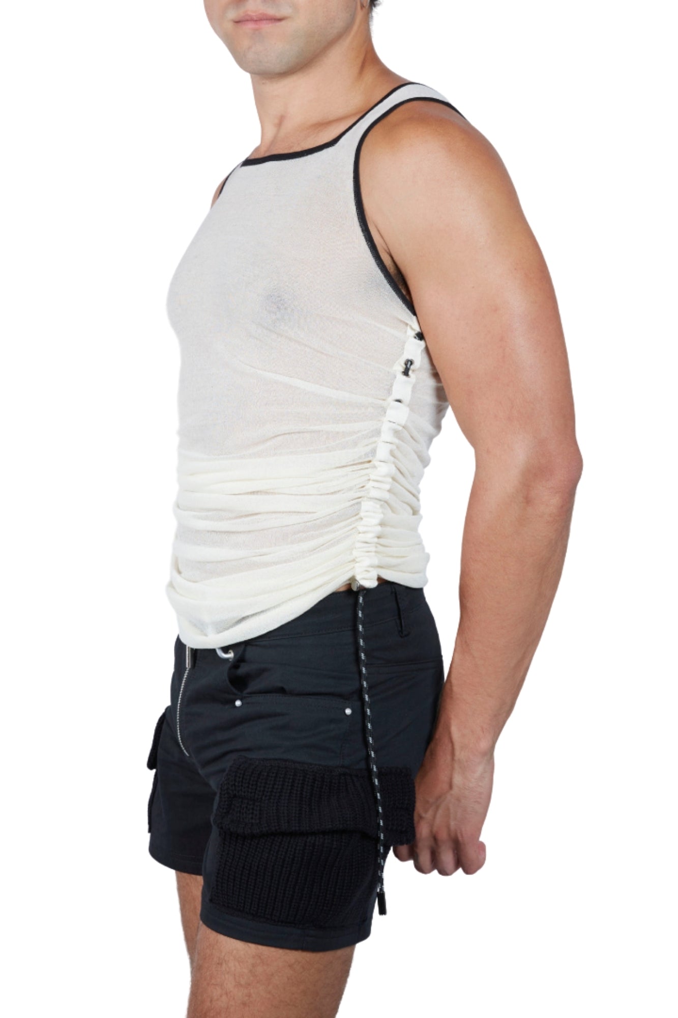 Ruched Paracord Square Neck Tank