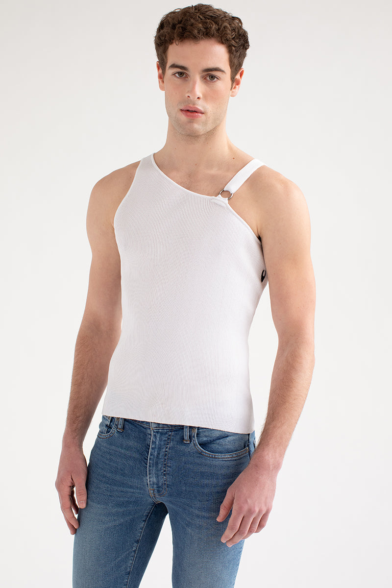 Men's Wide Shoulder Crop Top Casual Loose Tank Top Workout Sleeveless  T-shirts