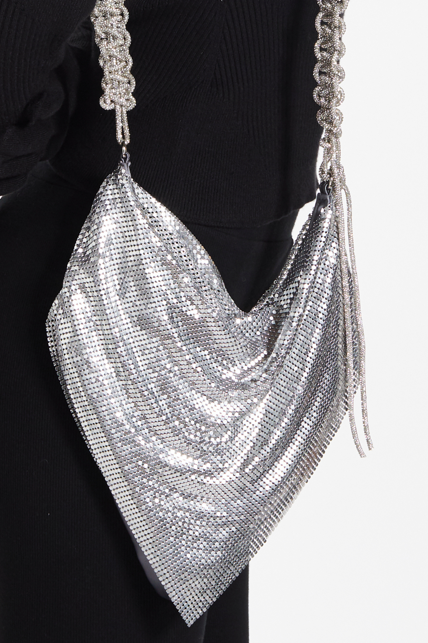 Petite Jewel' shoulder bag with rhinestones Woman, Silver | TWINSET Milano