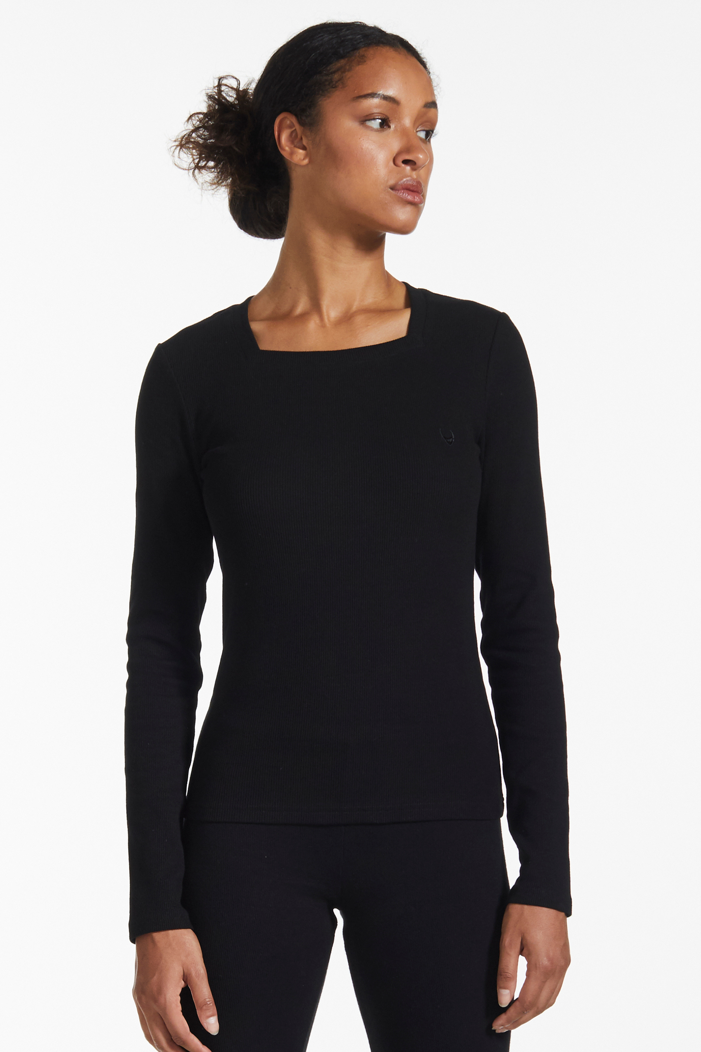 Essential Square Neck Ribbed Long Sleeve