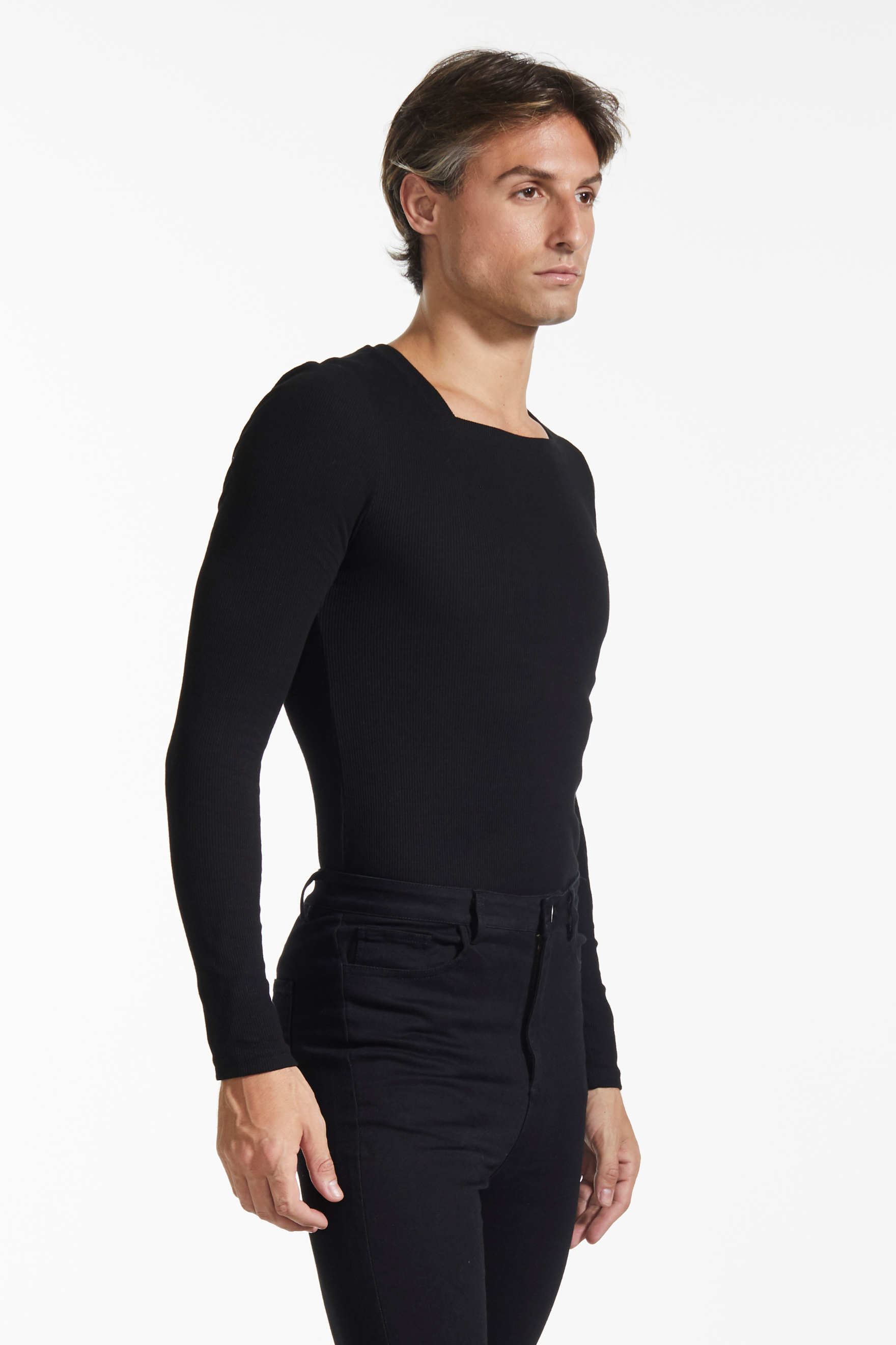 Essential Square Neck Ribbed Long Sleeve