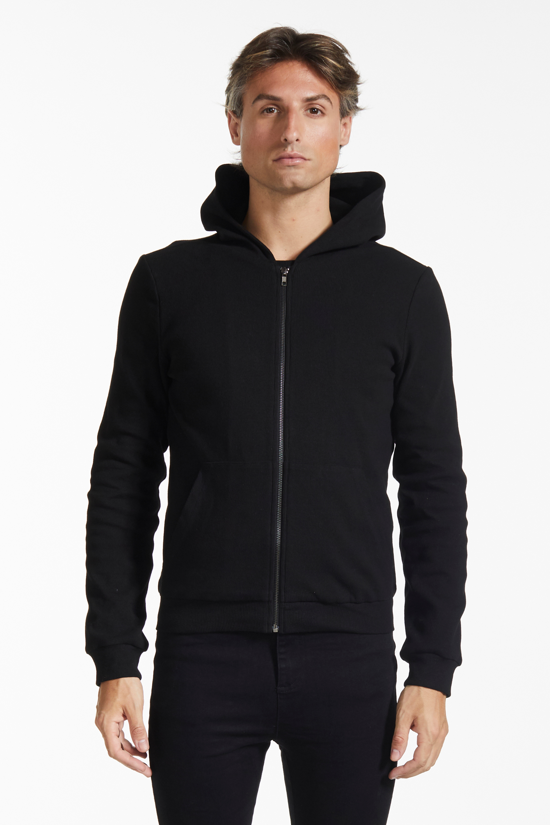 Essential Ribbed Zip Up Hoodie – FANG