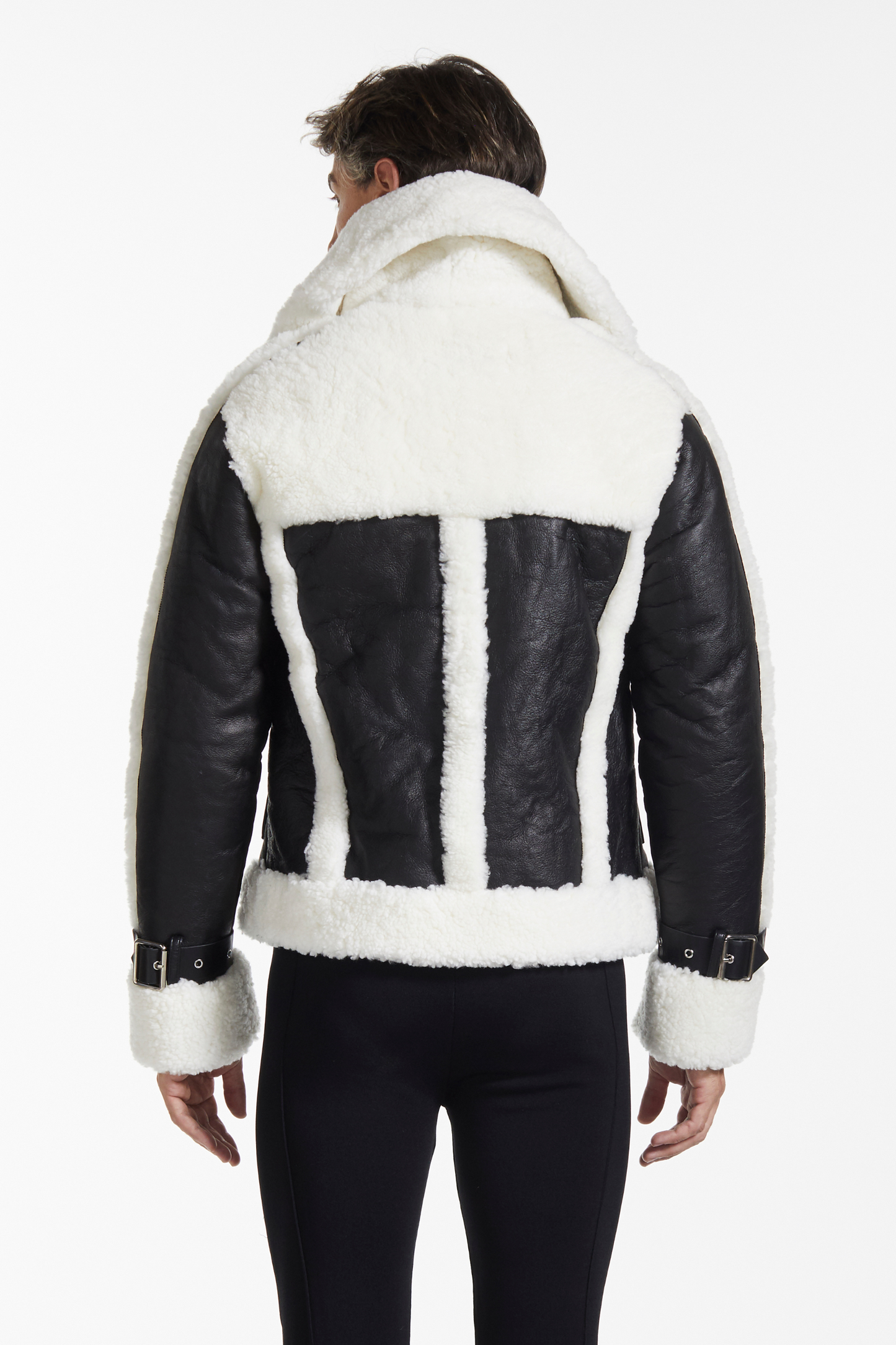 Shearling Biker Leather Jacket