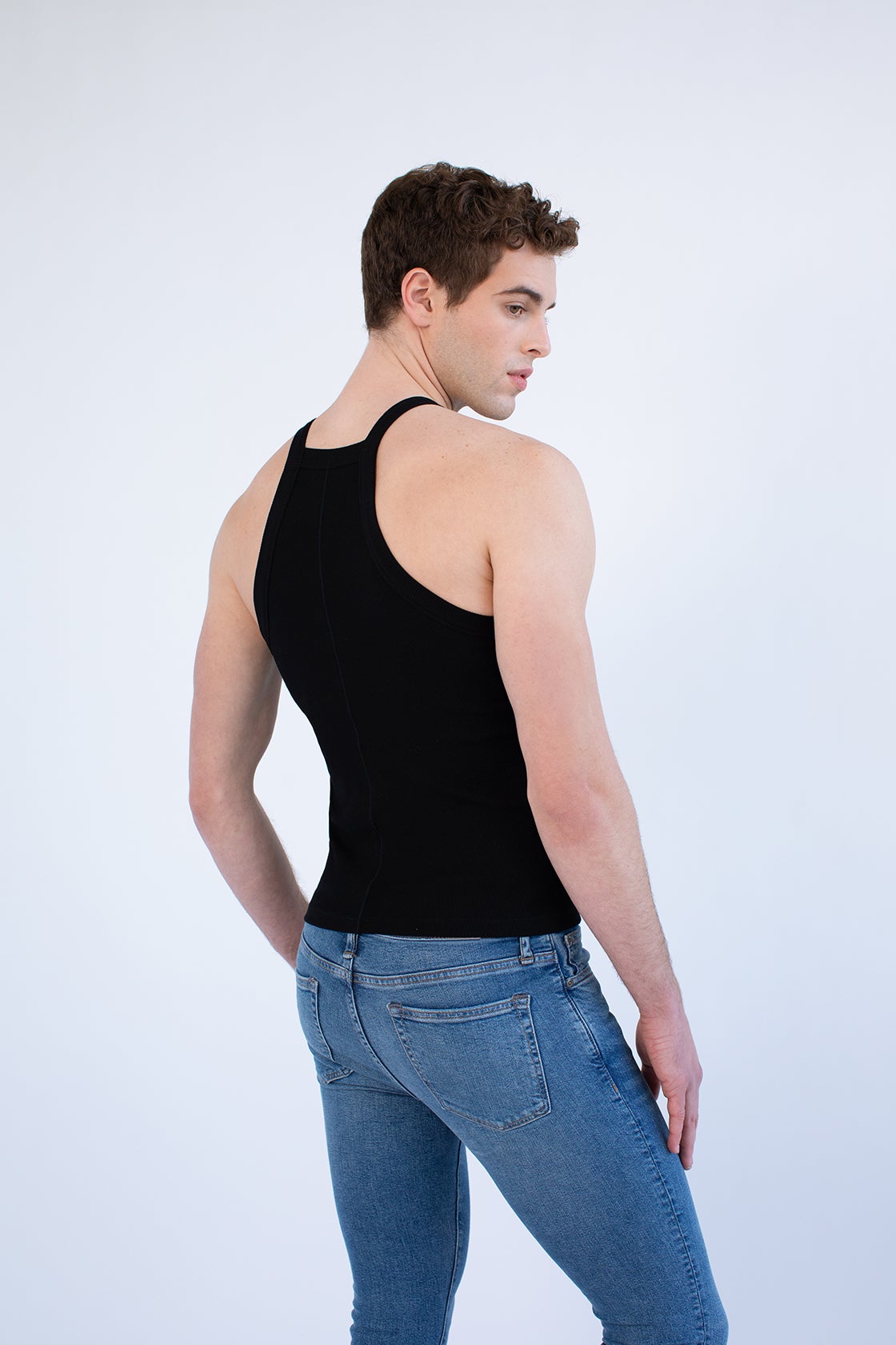 Essential Ribbed Tank Black