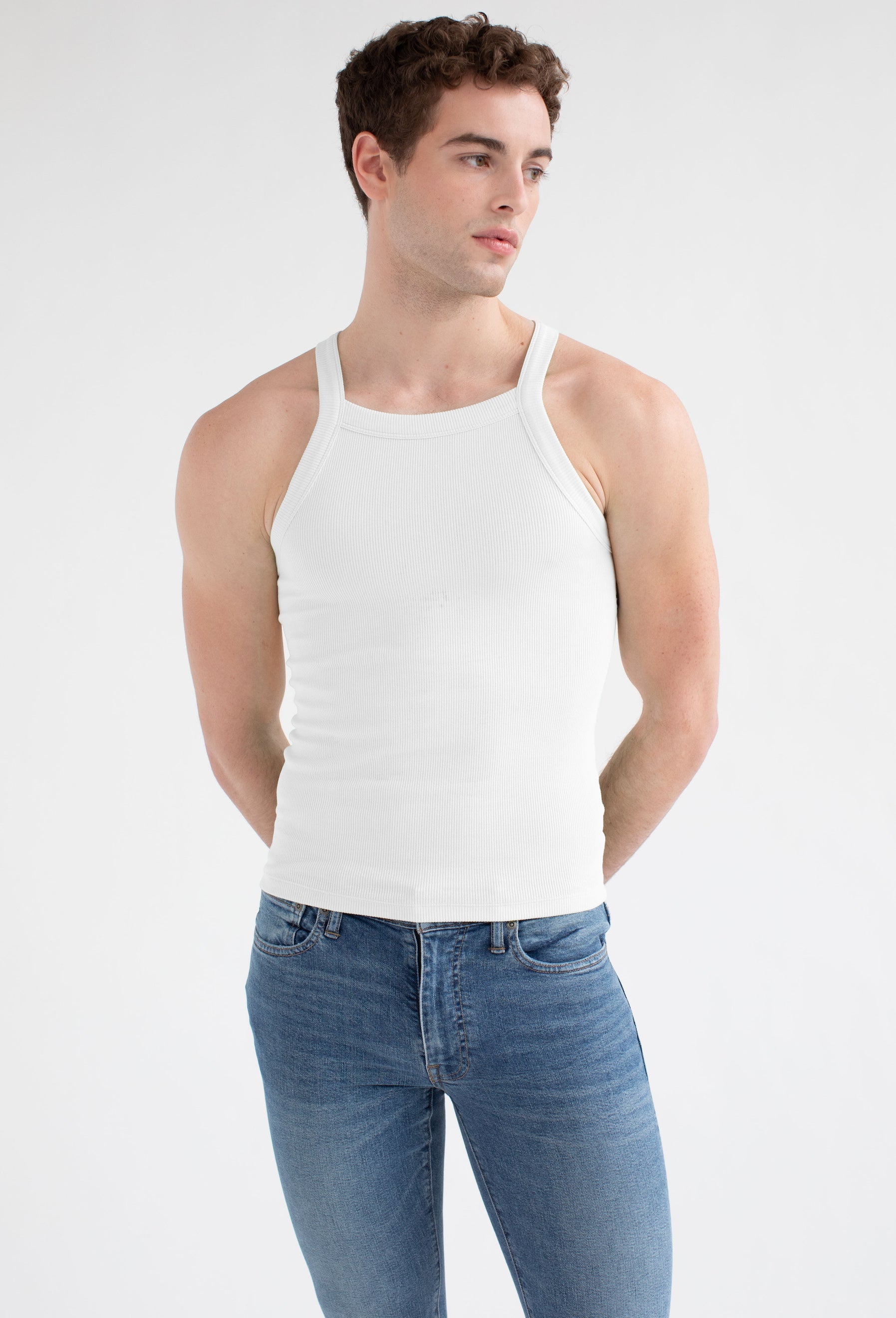 Essential Ribbed Tank White