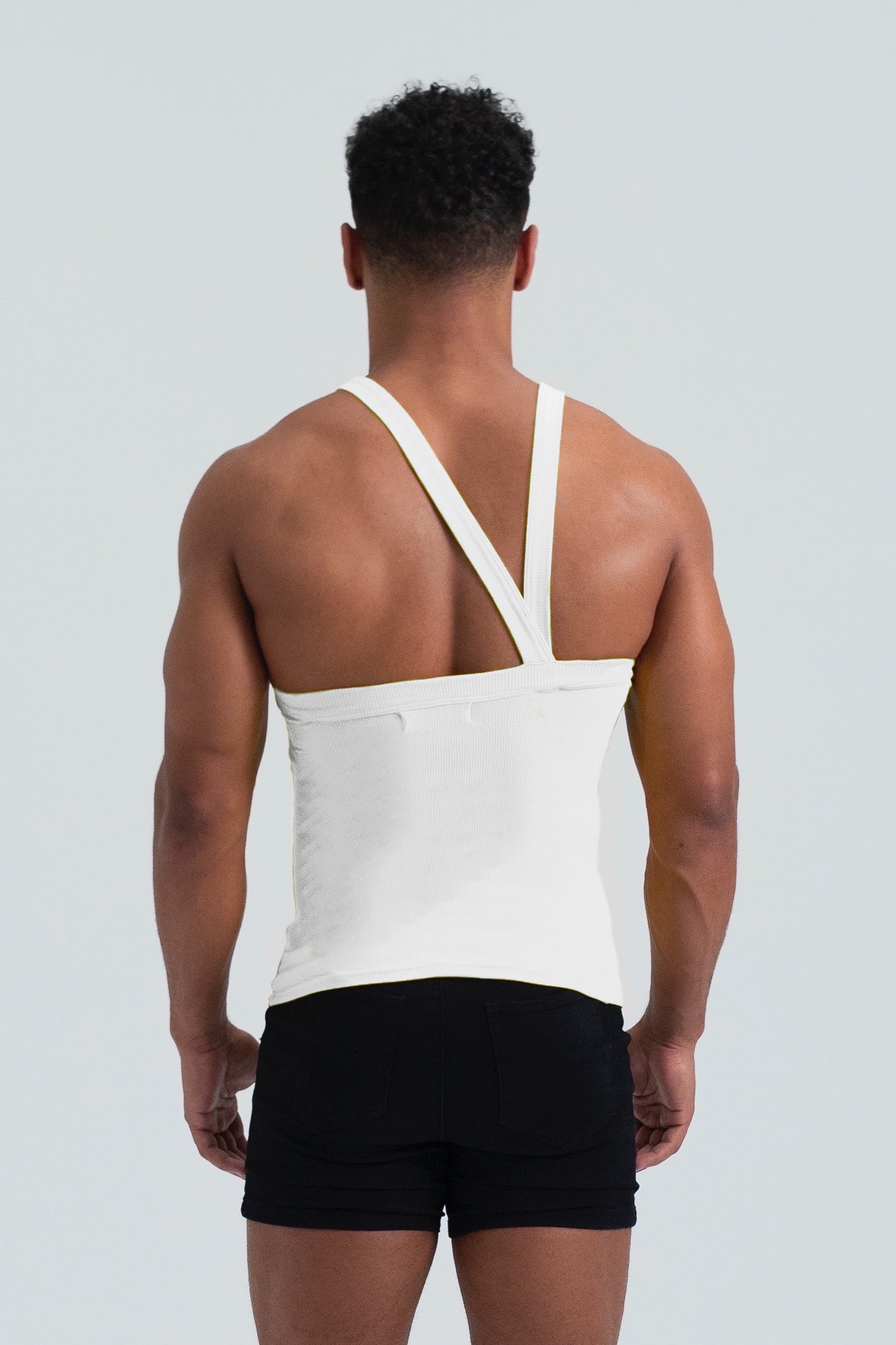 Essential Asymmetrical Strap Ribbed Tank